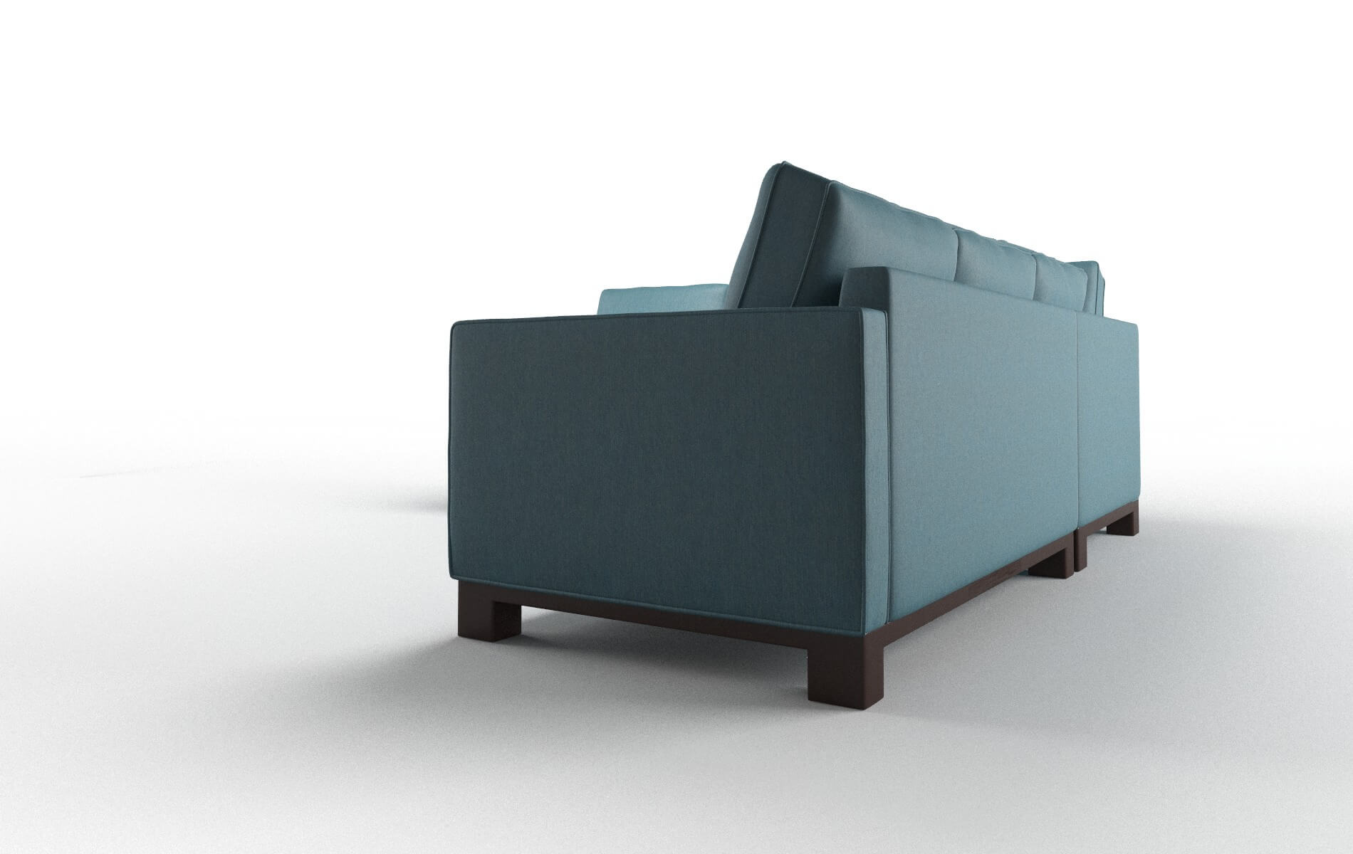 Syros Hepburn Teal Sectional espresso legs 4