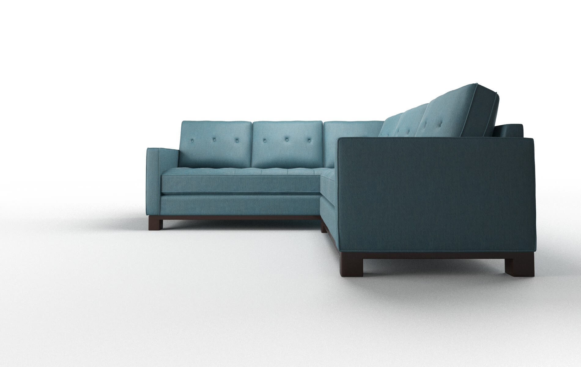 Syros Hepburn Teal Sectional espresso legs 5