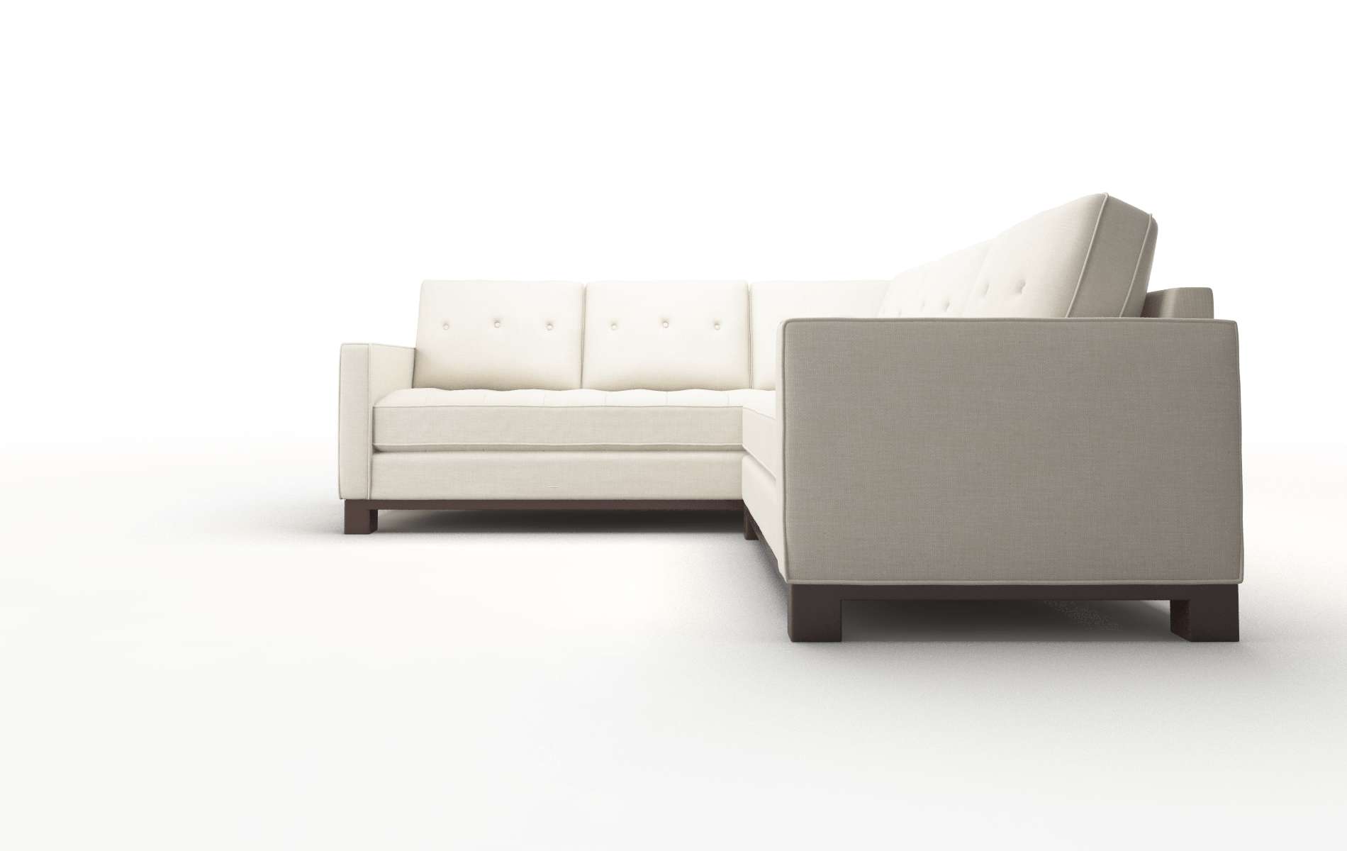 Syros Keylargo Almond Sectional espresso legs 5