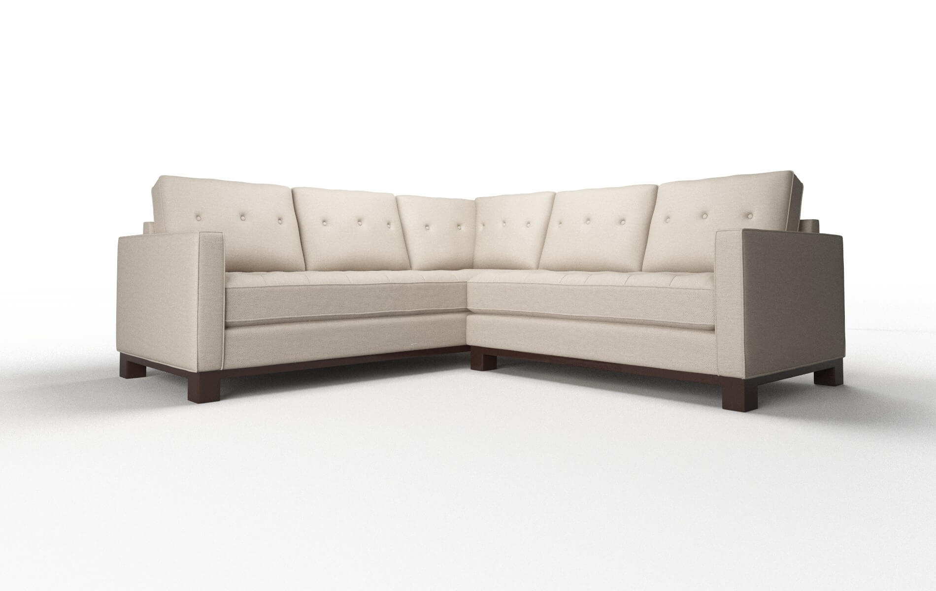 Syros Oscar linen Sectional Espresso Legs  1