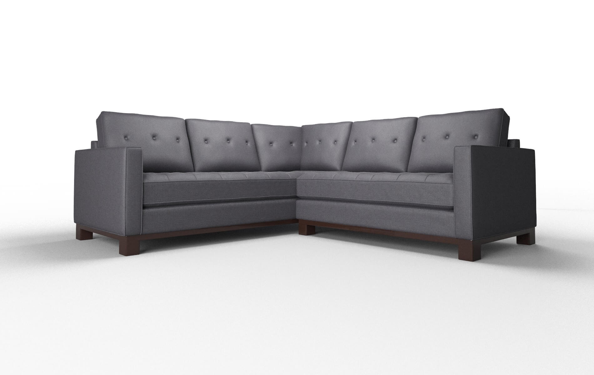 Syros Parker Charcoal Sectional espresso legs