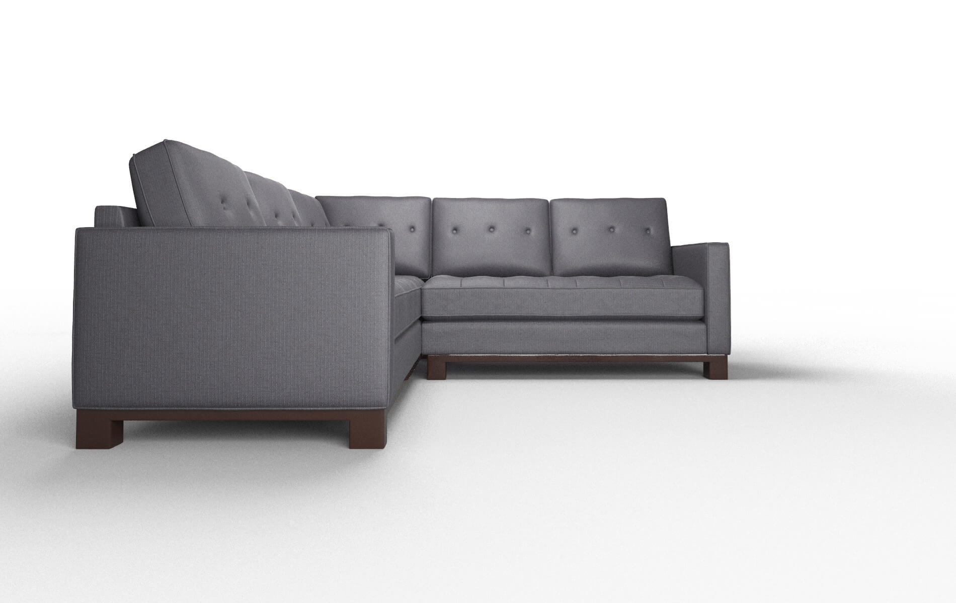 Syros Parker Charcoal Sectional espresso legs 2