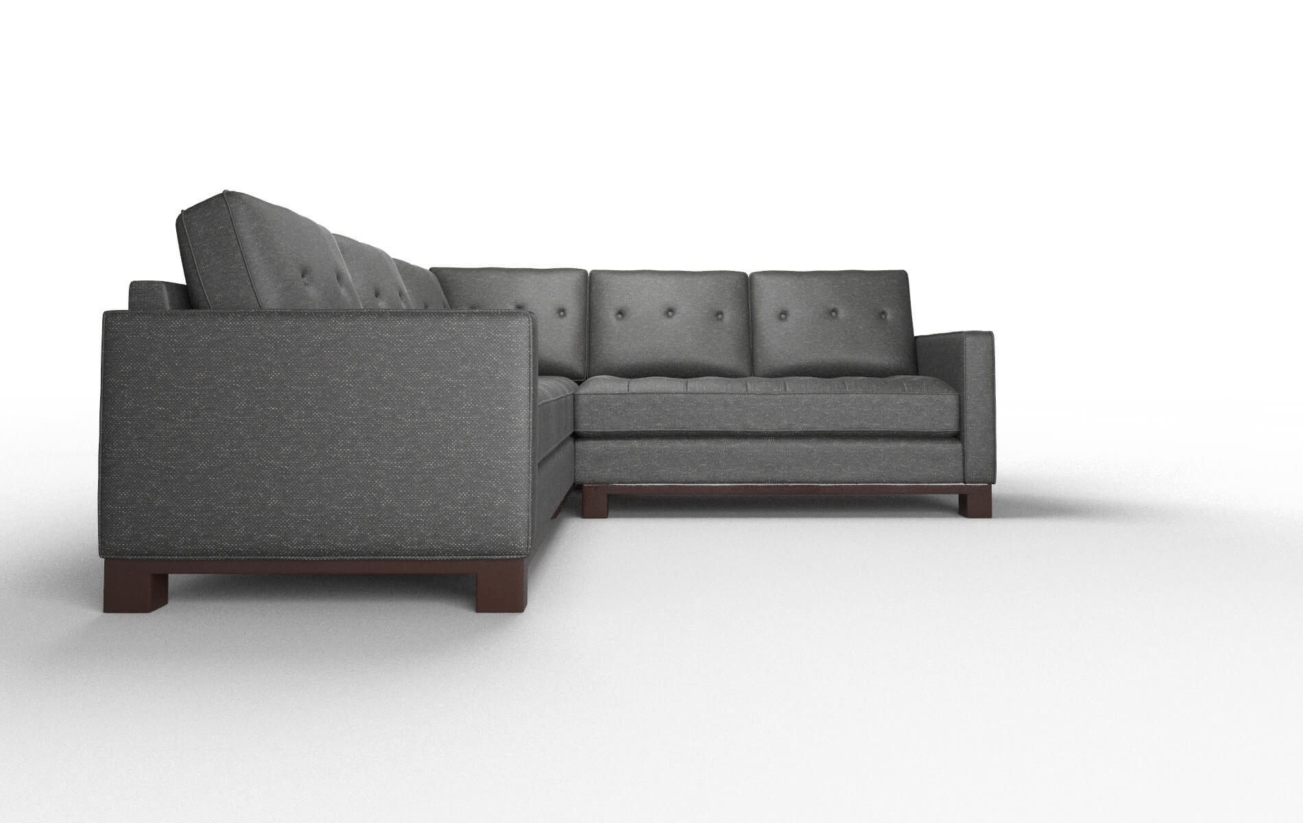 Syros Phoenix Charcoal Sectional espresso legs 2