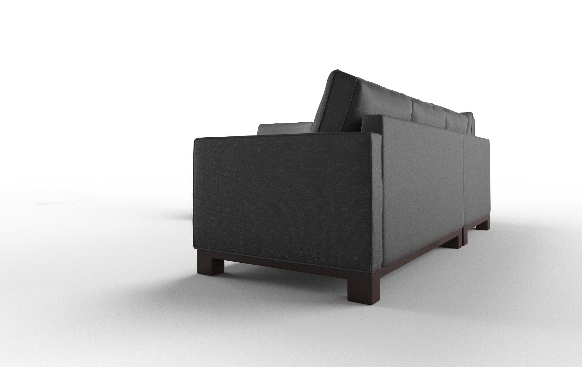 Syros Phoenix Charcoal Sectional espresso legs 4