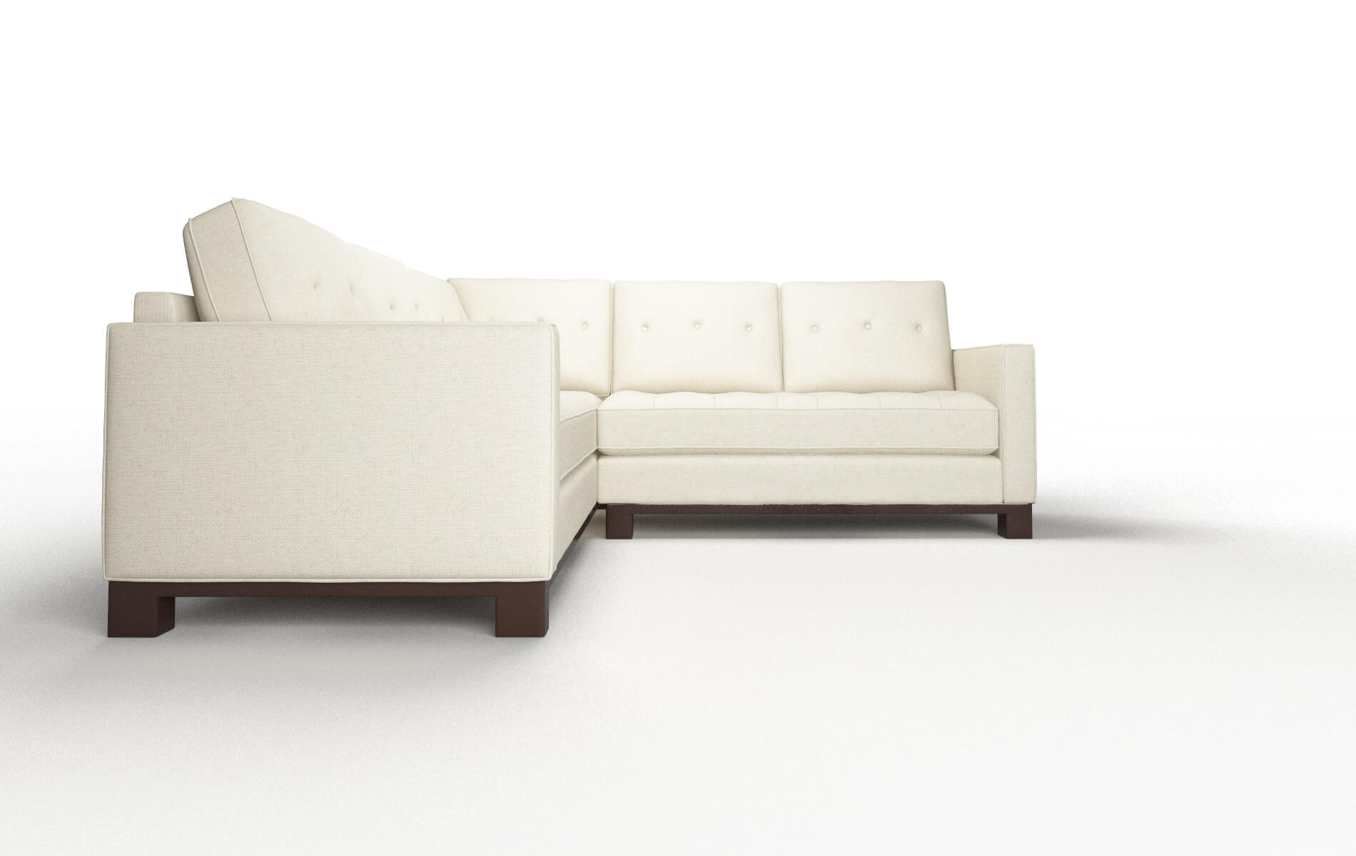 Syros Phoenix Ivory Sectional espresso legs 2