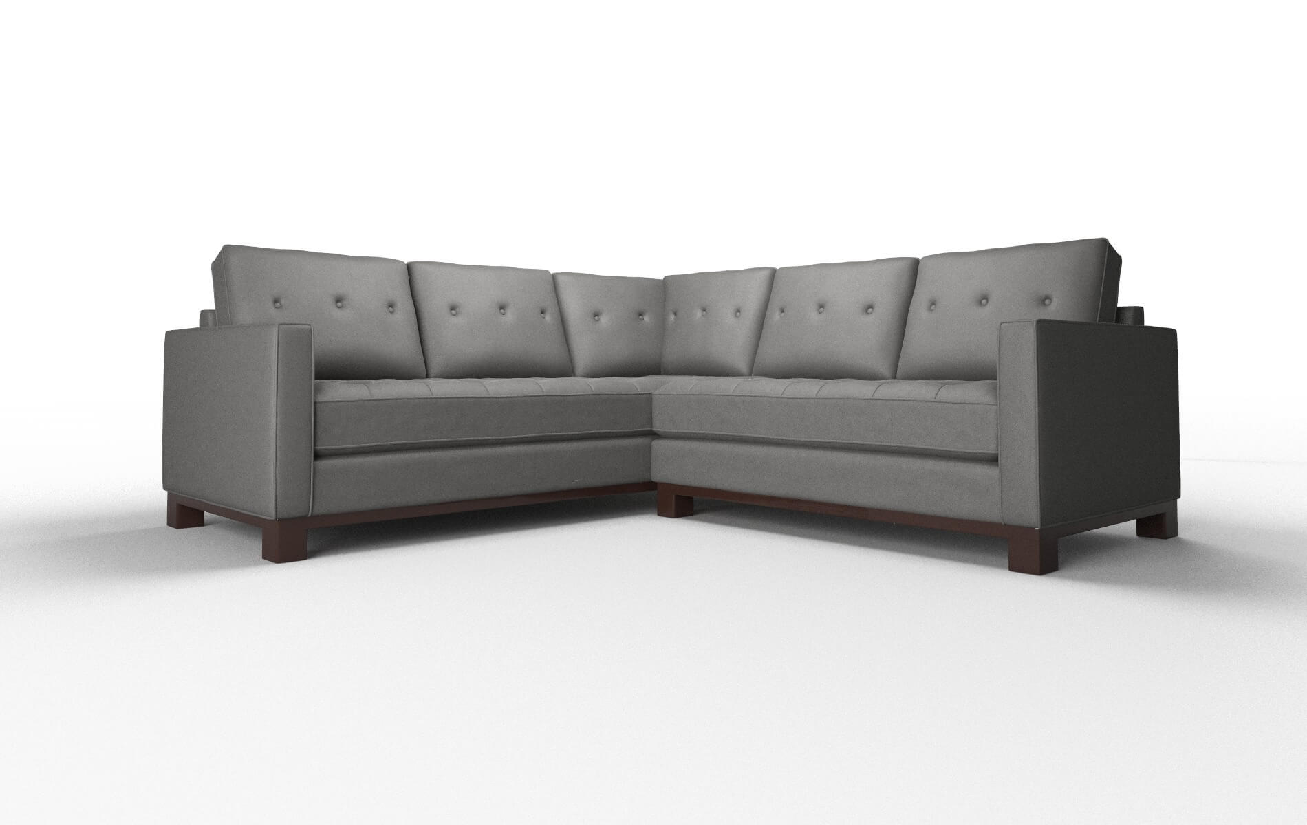 Syros Rocket Charcoal Sectional espresso legs 1