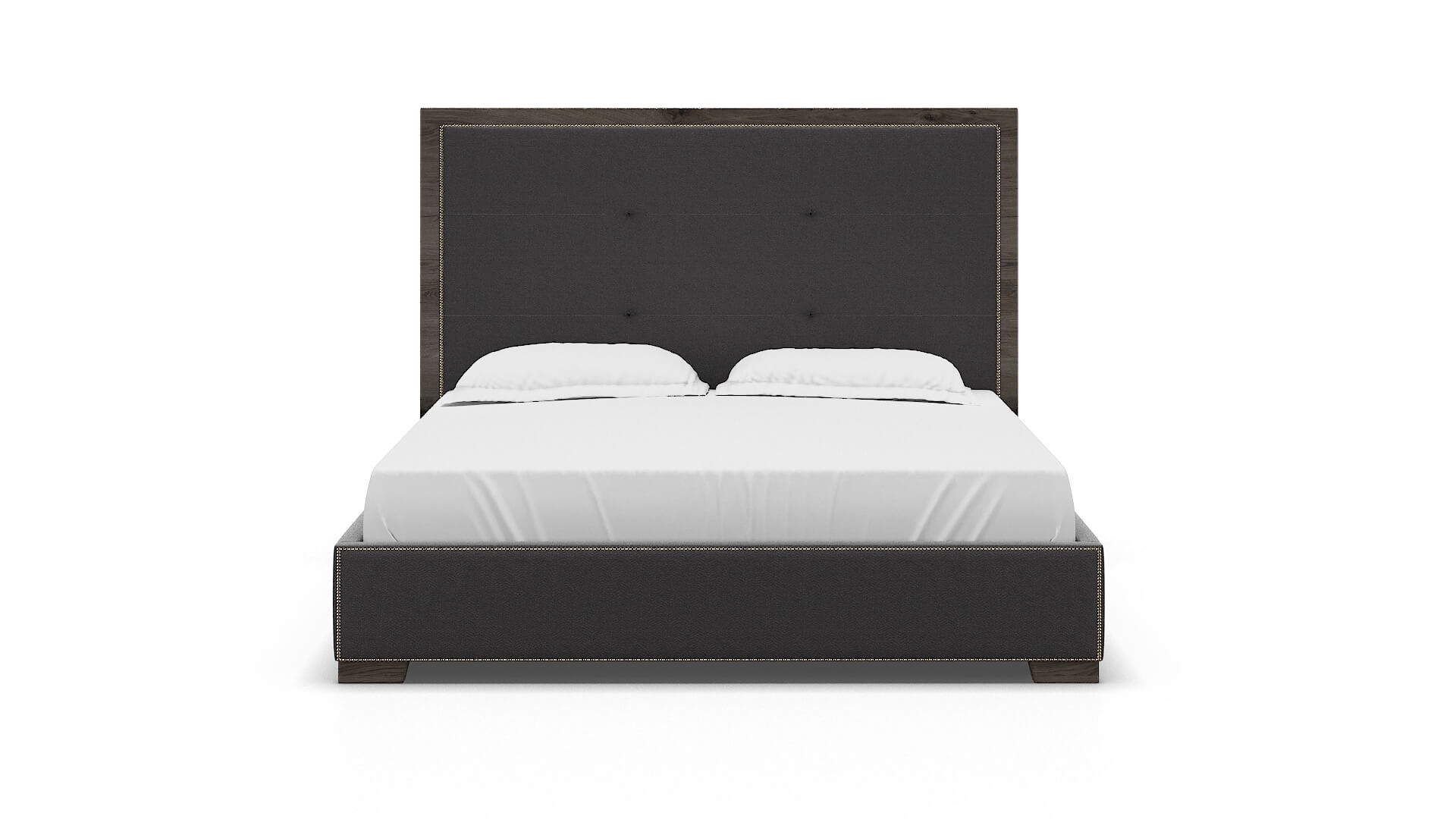 Talia Catalina Charcoal Bed King espresso legs 1