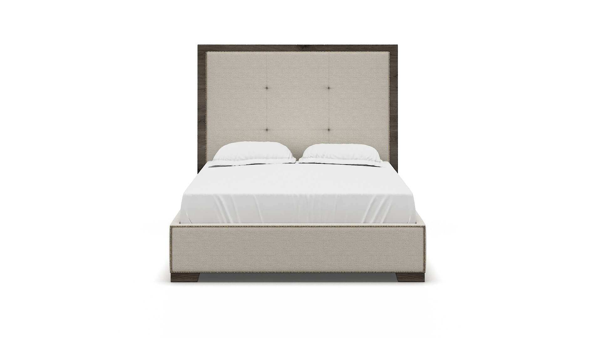 Talia Catalina Linen Bed espresso legs 1