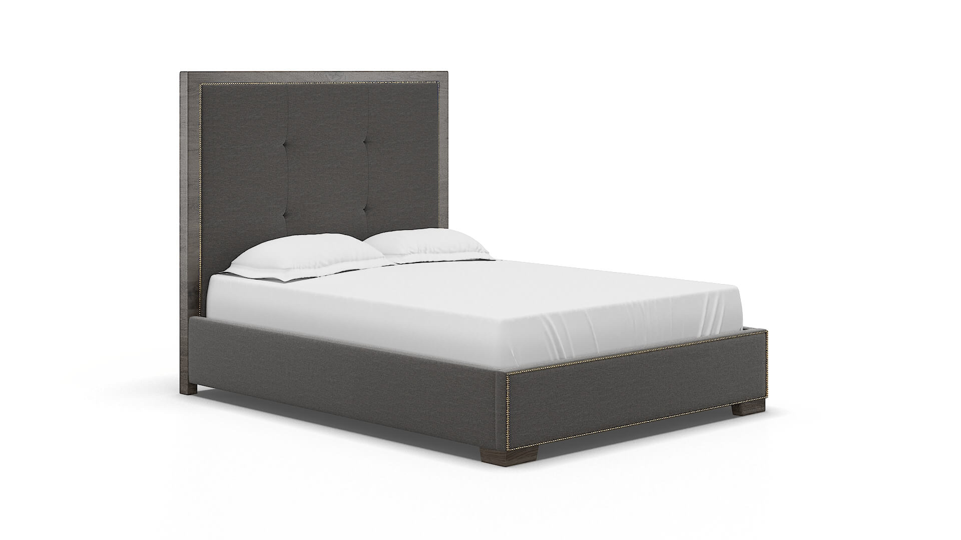 Talia Oscar Grey Bed espresso legs 2