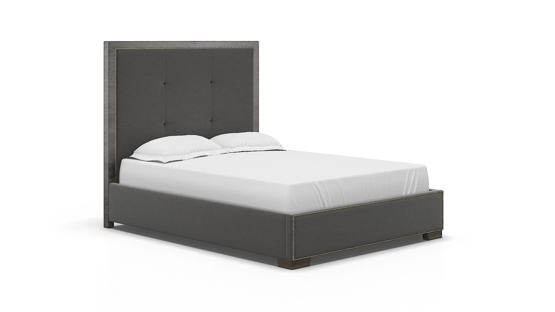 Talia Rocket Charcoal Bed espresso legs 2