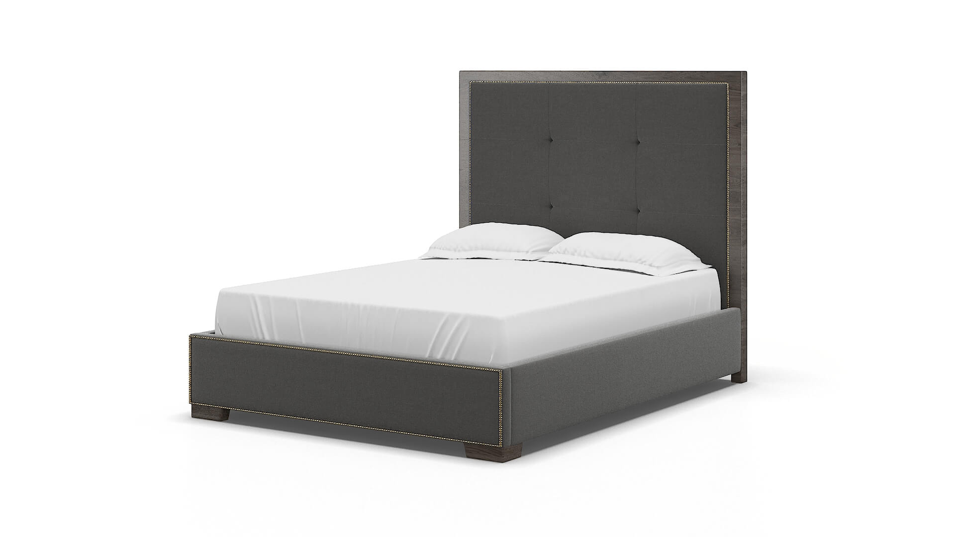 Talia Rocket Charcoal Bed espresso legs 5