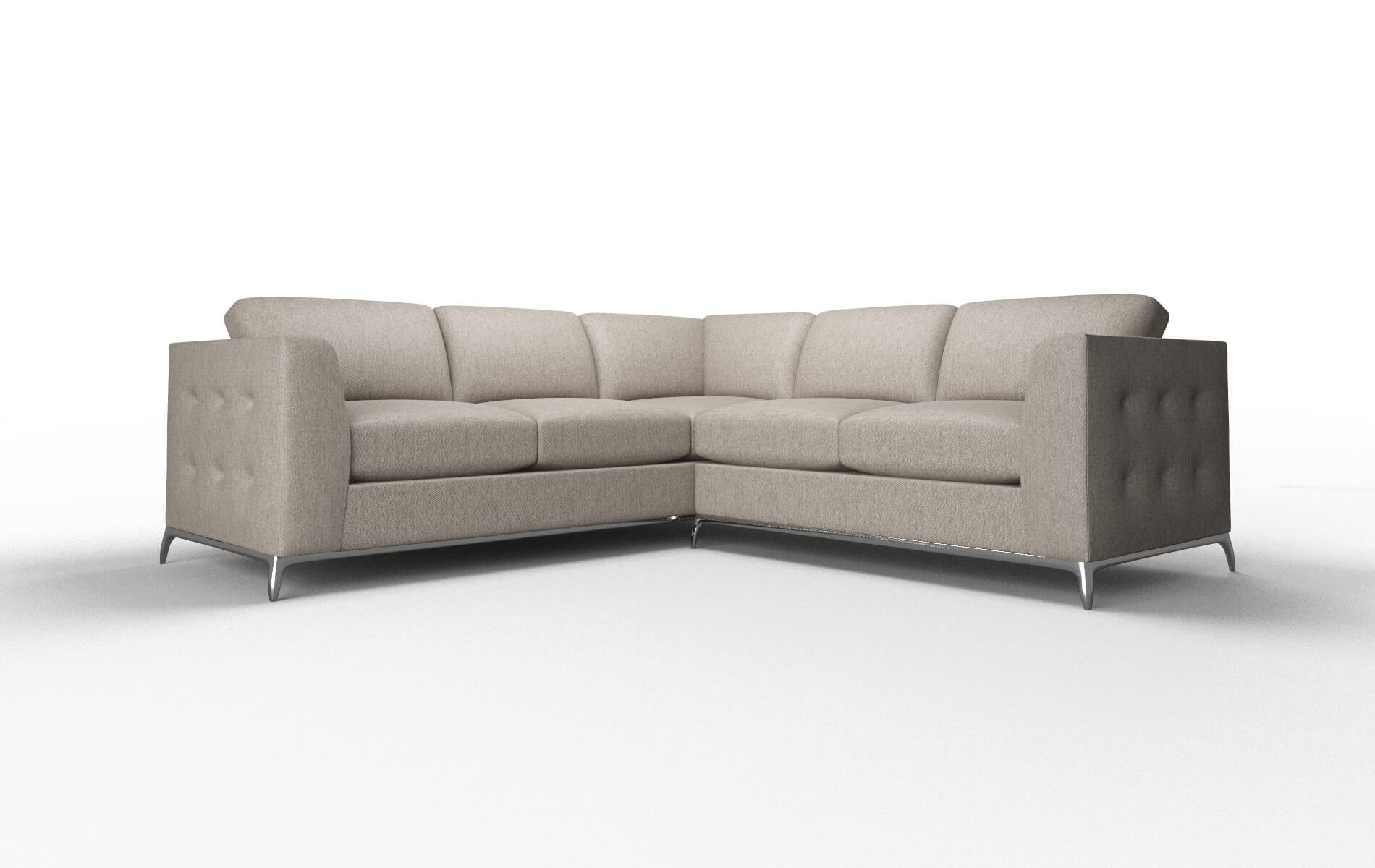 Toronto Cosmo Taupe Sectional metal legs 1