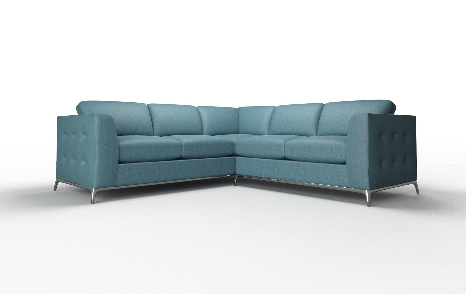 Toronto Hepburn Teal Sectional metal legs 1