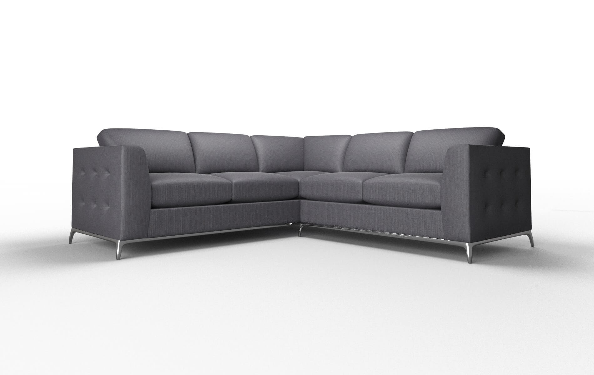 Toronto Parker Charcoal Sectional metal legs