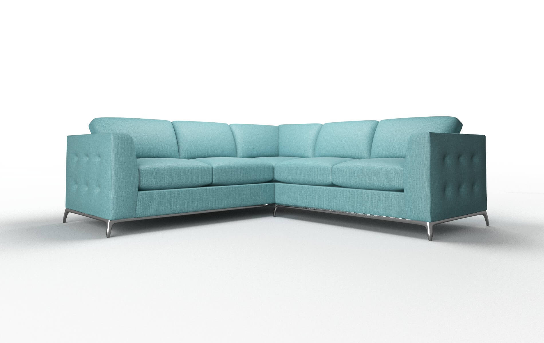 Toronto Parker Turquoise Sectional metal legs 1