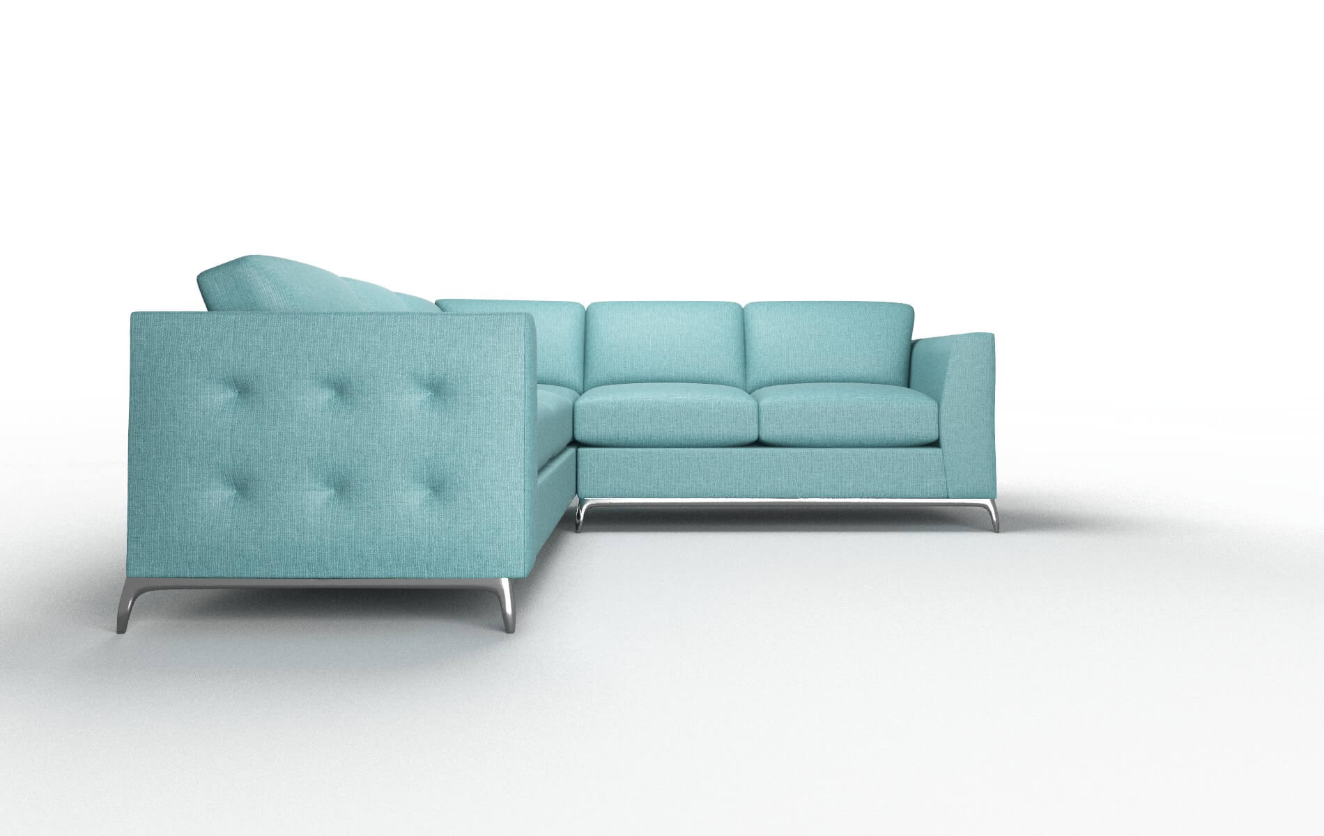 Toronto Parker Turquoise Sectional metal legs 2