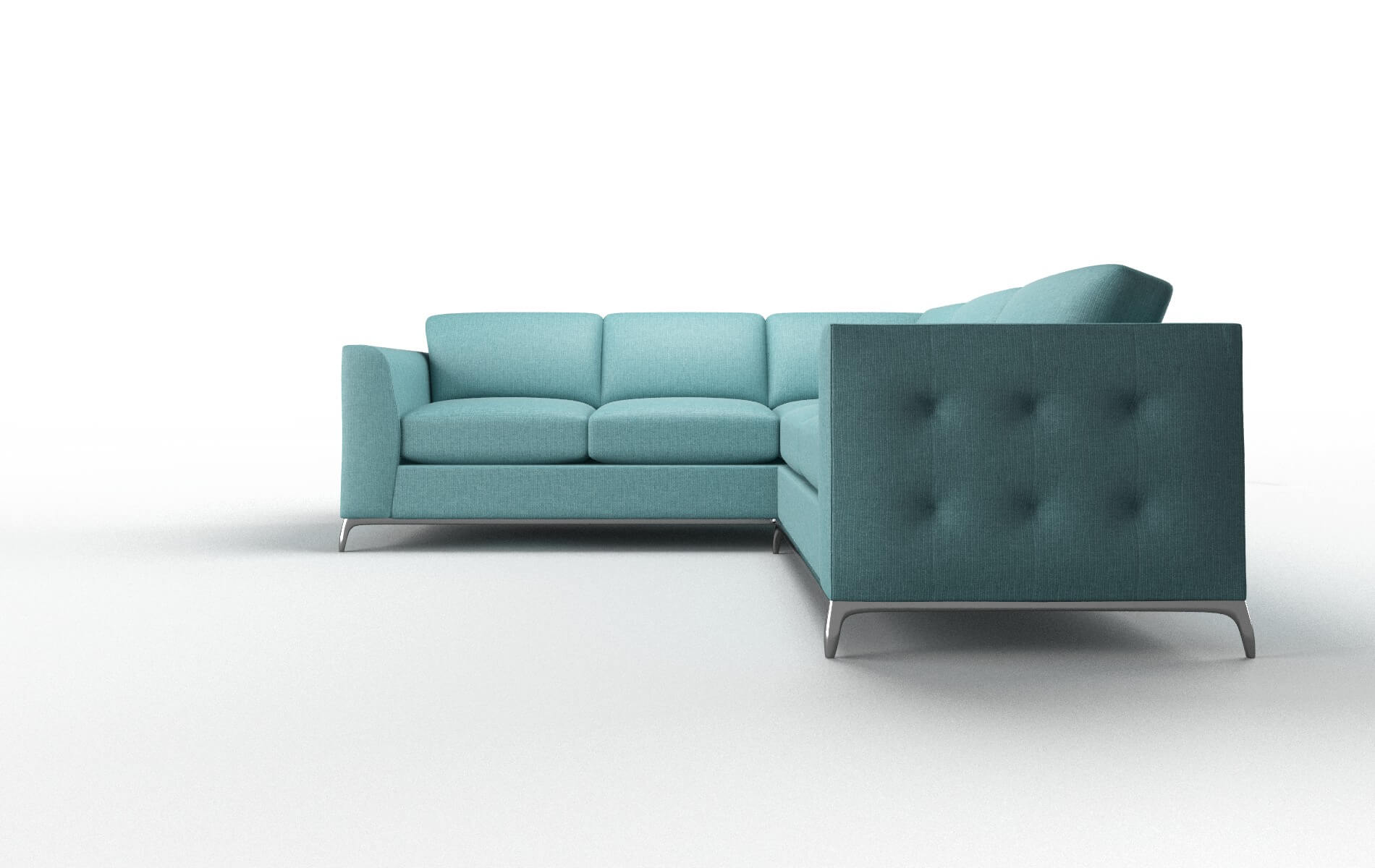 Toronto Parker Turquoise Sectional metal legs 5