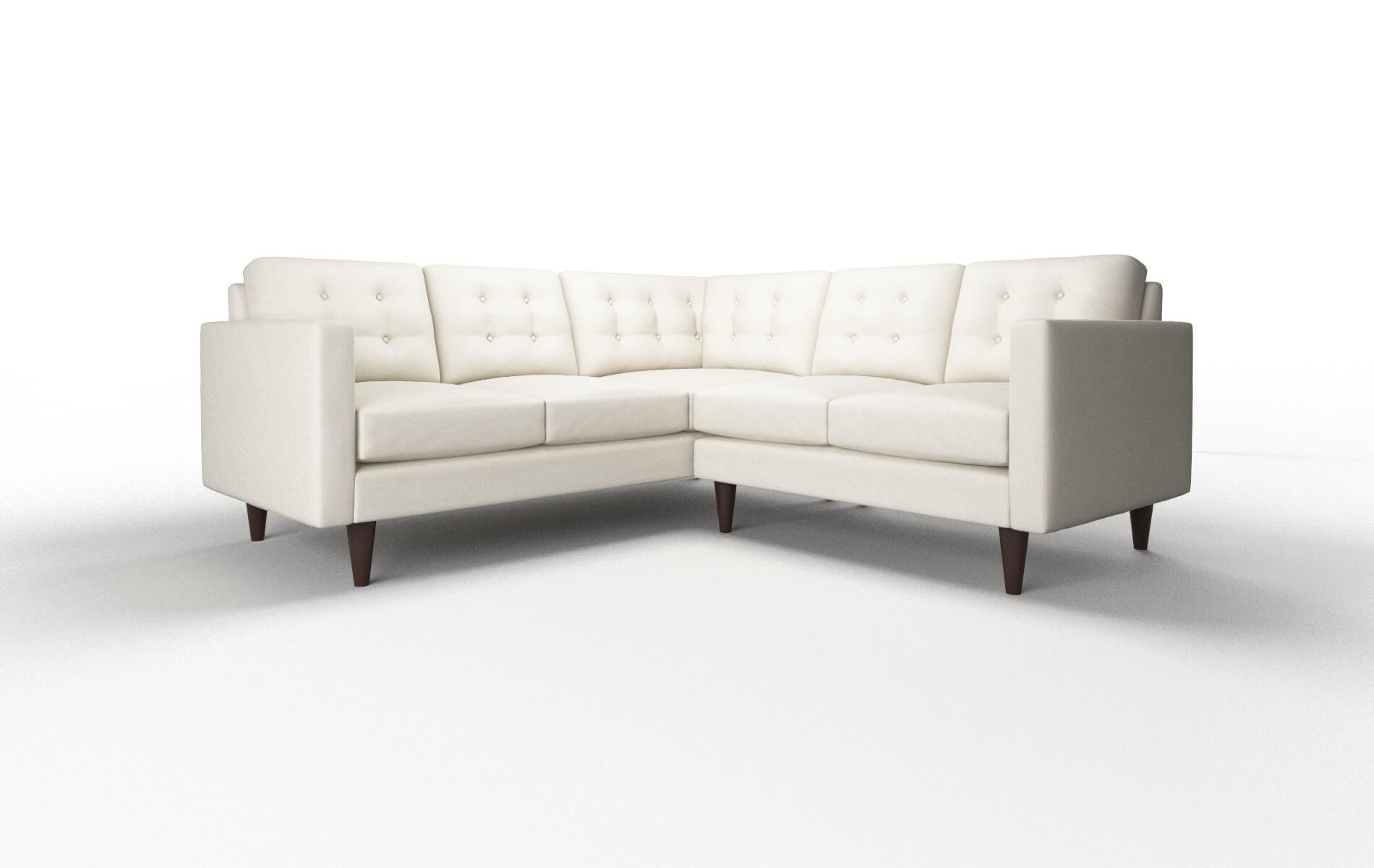 Turin Bungalow Ivory Sectional espresso legs 1