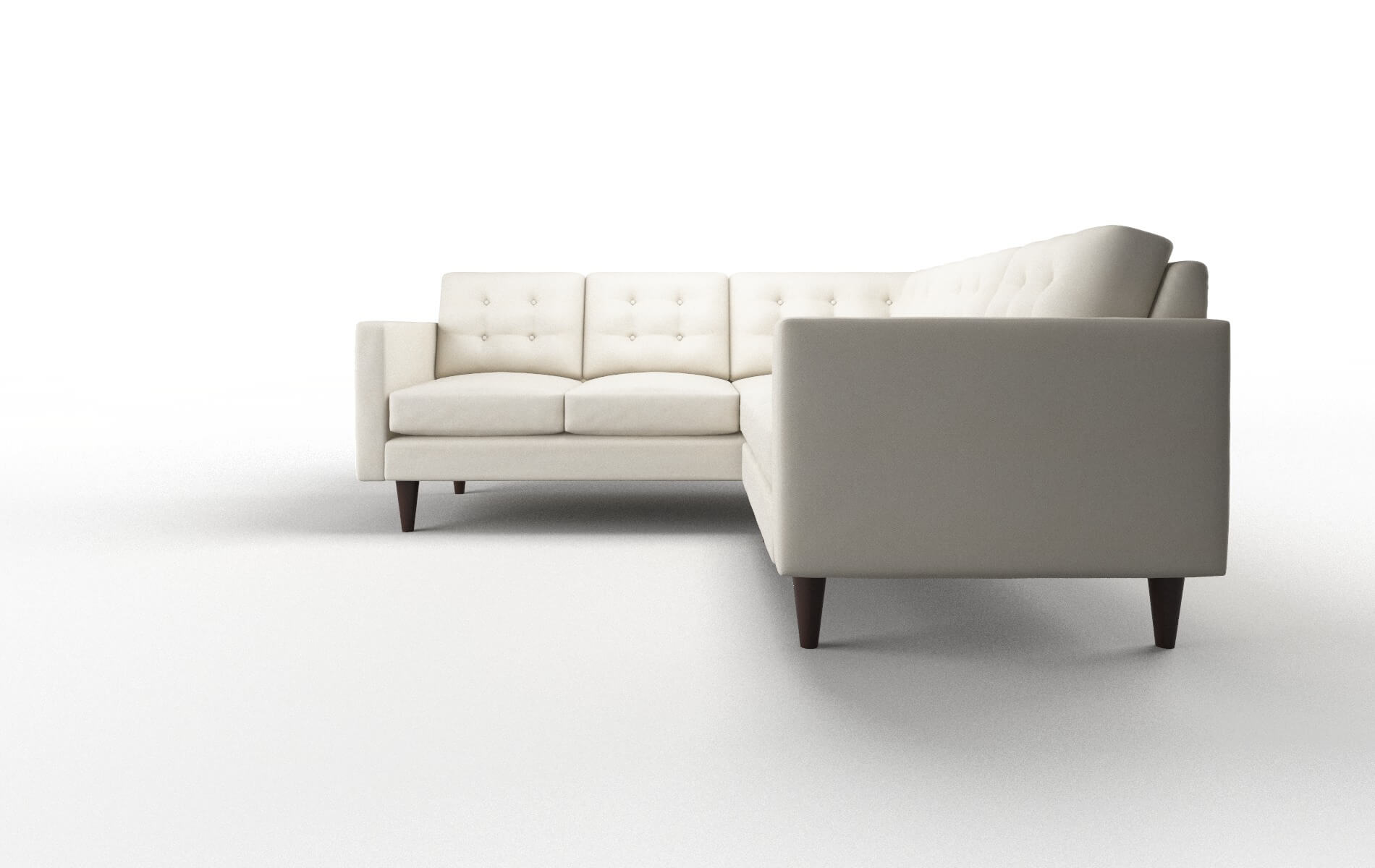 Turin Bungalow Ivory Sectional espresso legs 5