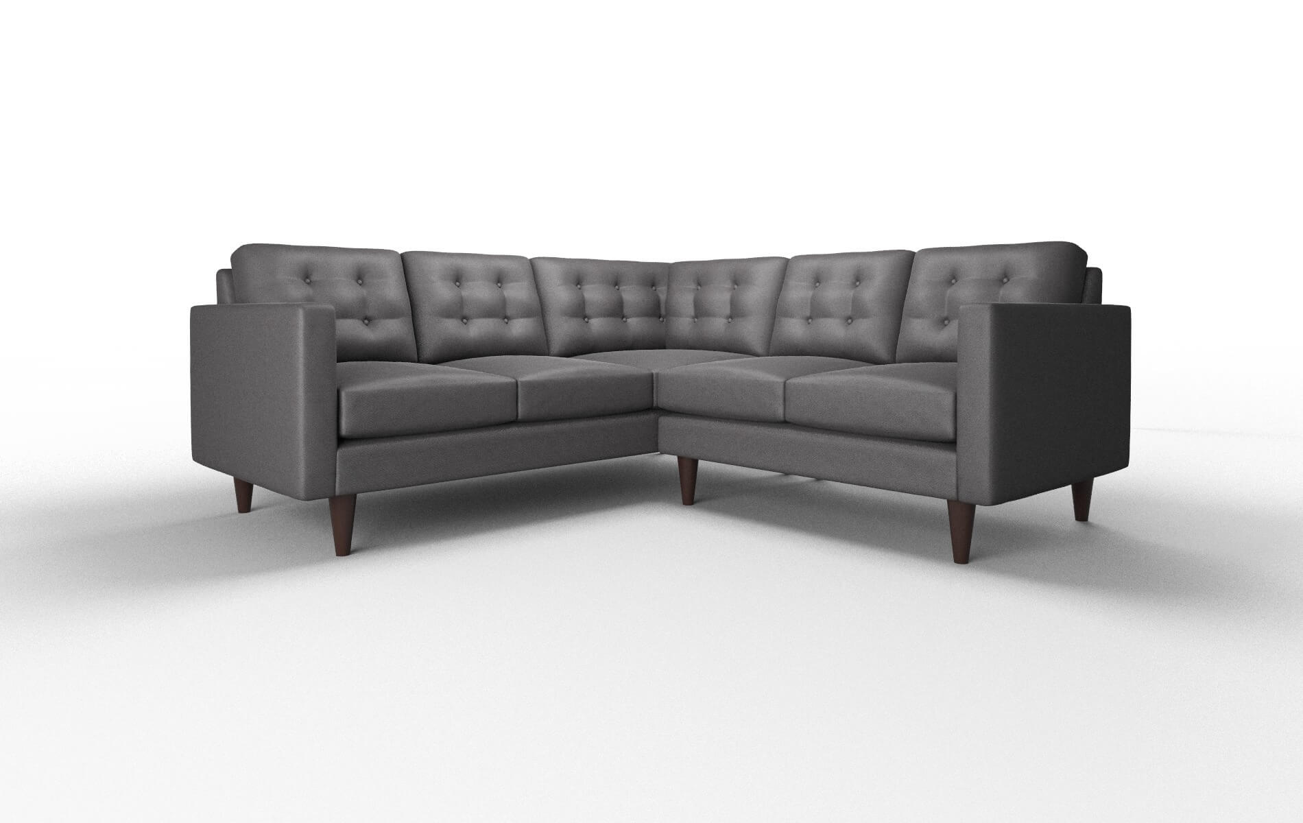 Turin Catalina Charcoal Sectional espresso legs