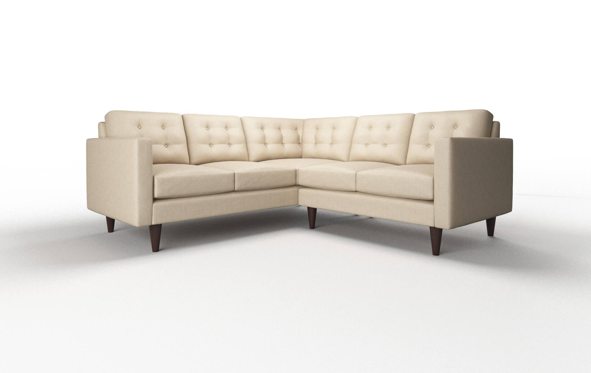 Turin Cosmo Fawn Sectional espresso legs 1
