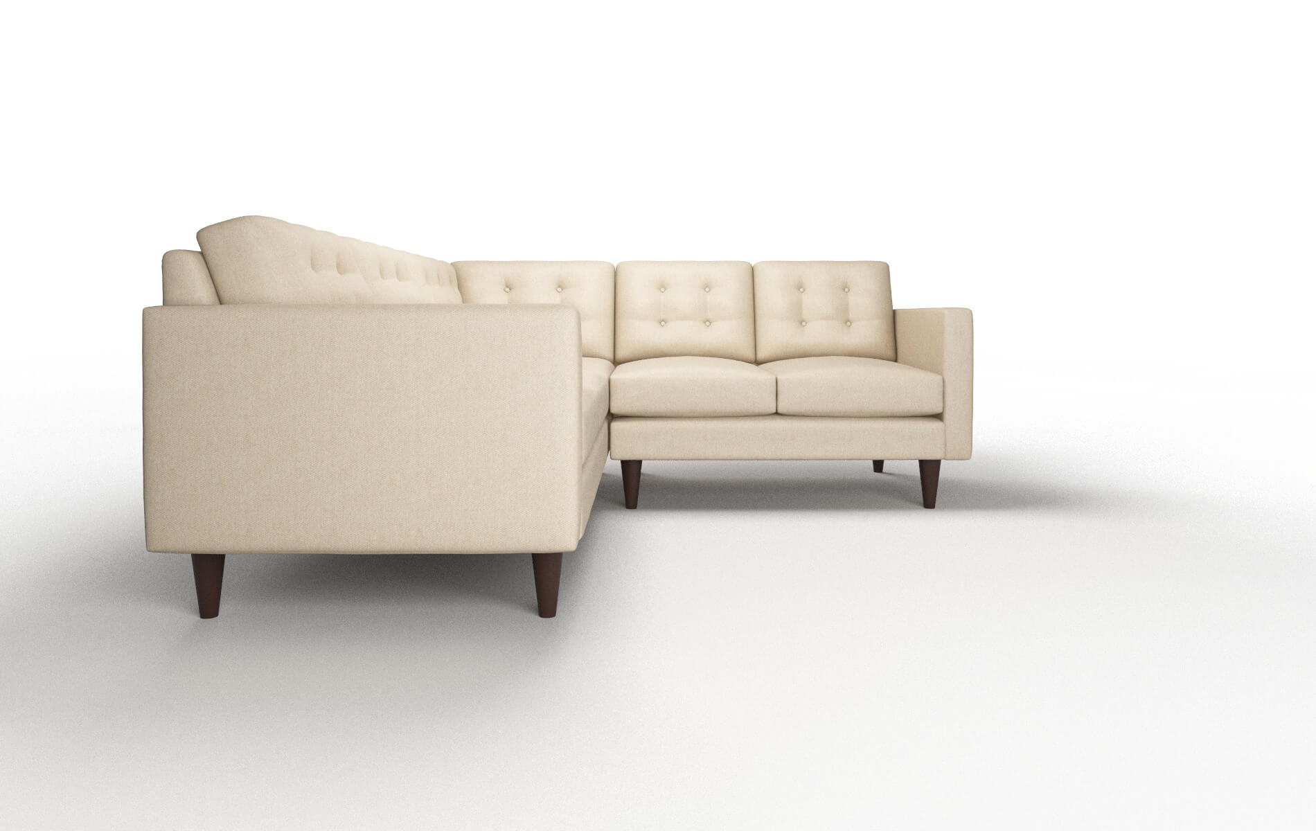 Turin Cosmo Fawn Sectional espresso legs 2