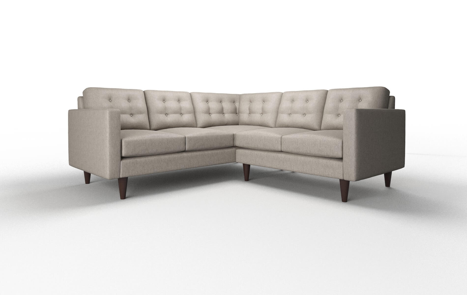 Turin Cosmo Taupe Sectional espresso legs 1