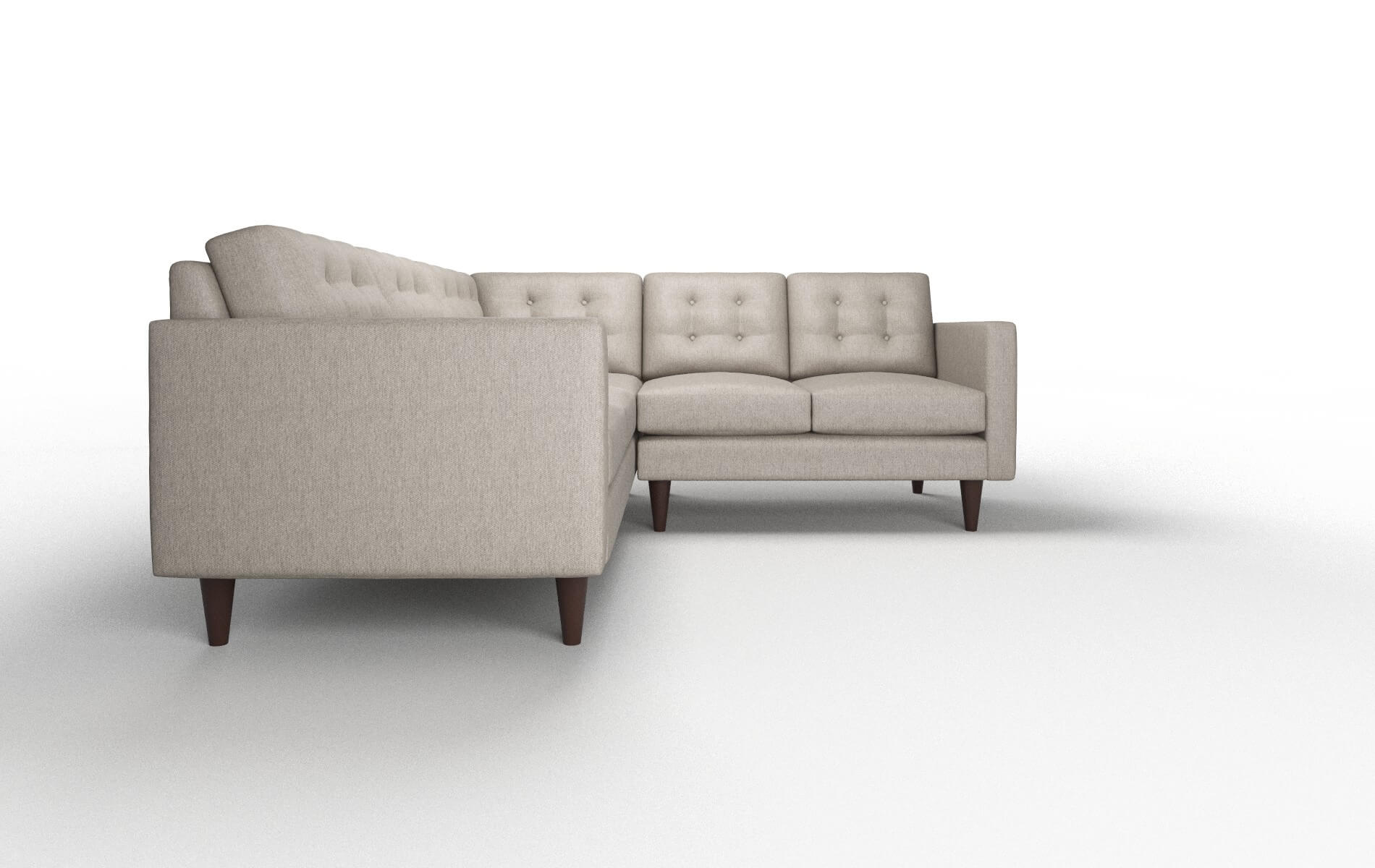 Turin Cosmo Taupe Sectional espresso legs 2