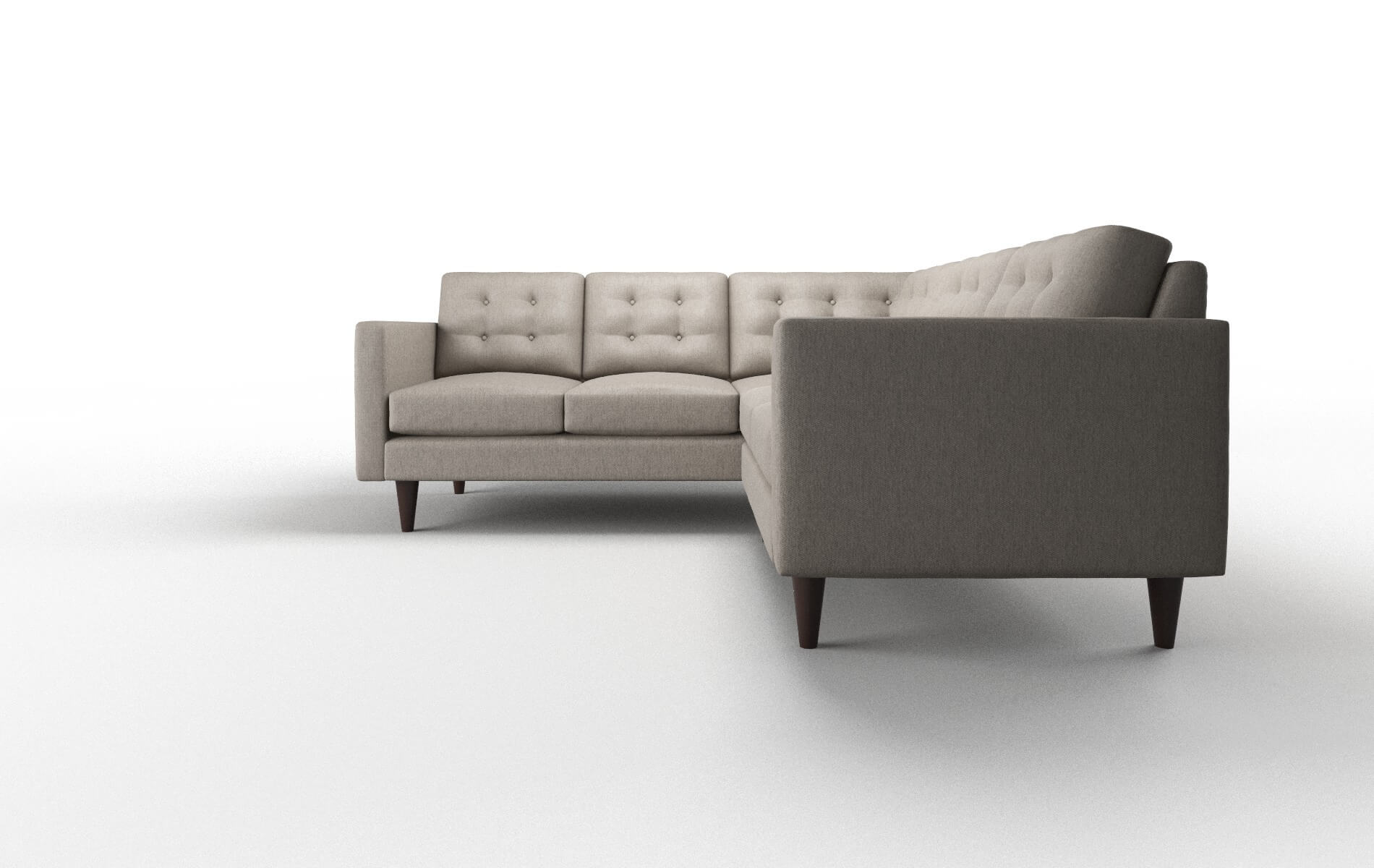 Turin Cosmo Taupe Sectional espresso legs 5