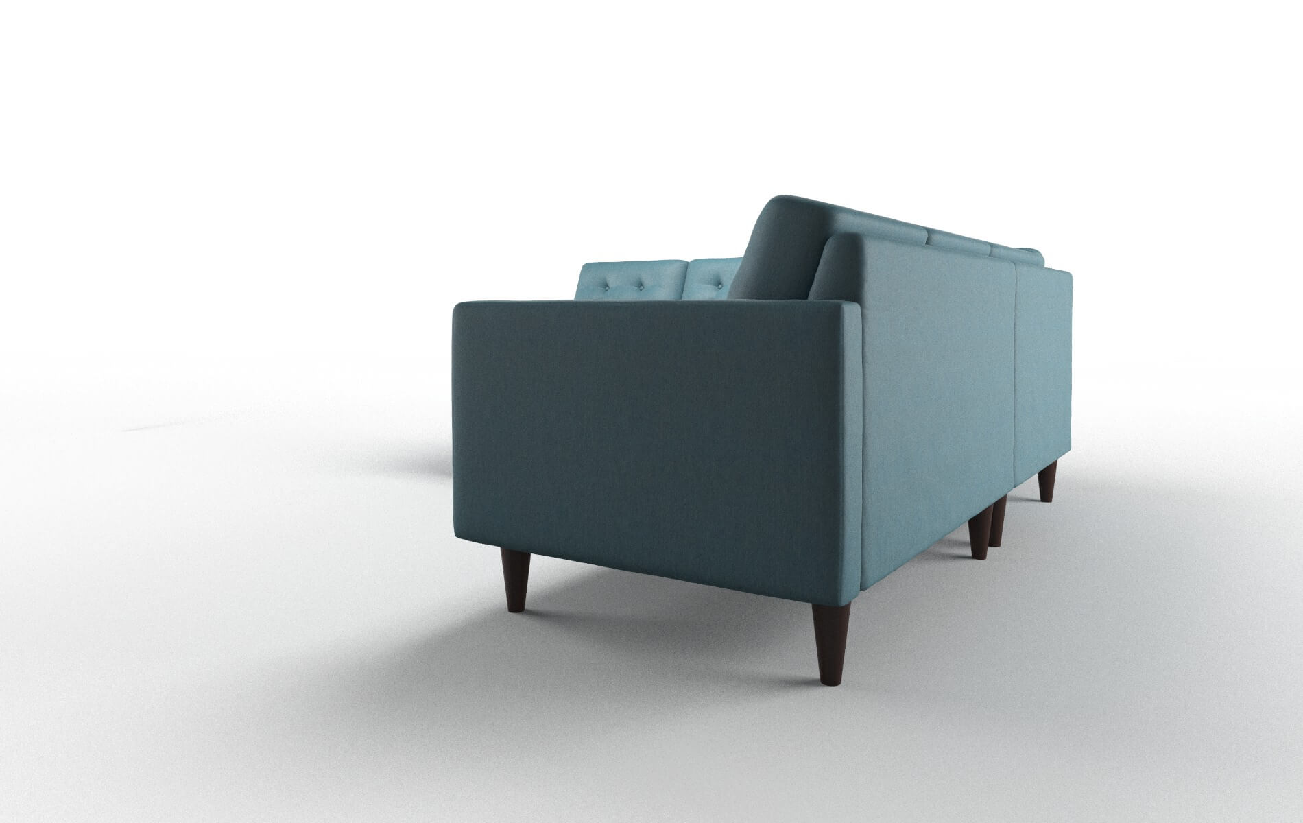 Turin Hepburn Teal Sectional espresso legs 4