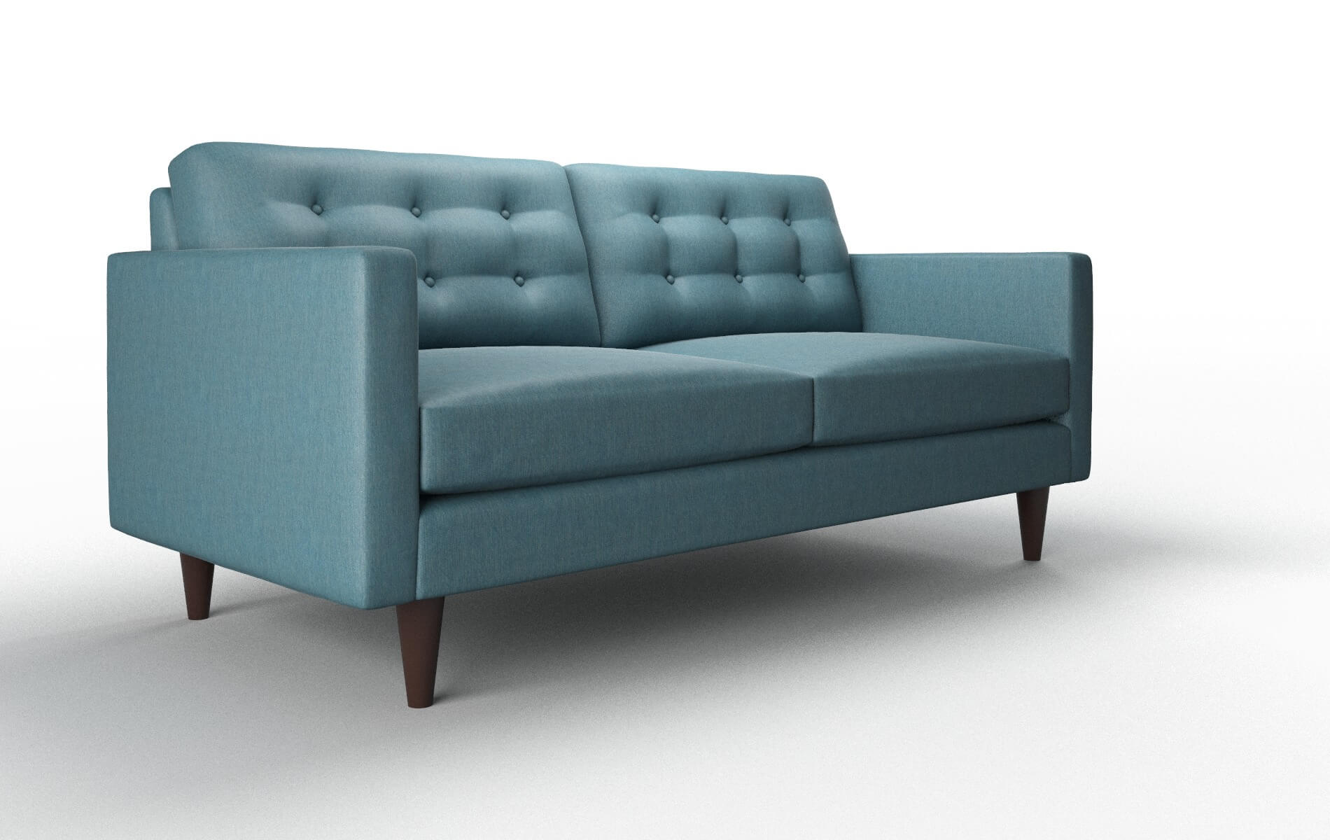 Turin Hepburn Teal Sofa espresso legs 2
