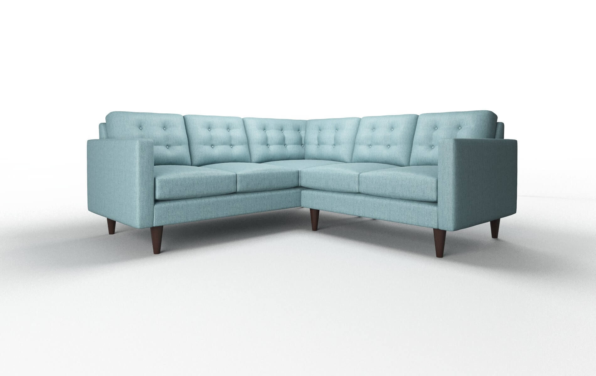 Turin Insight Peacock Sectional espresso legs 1