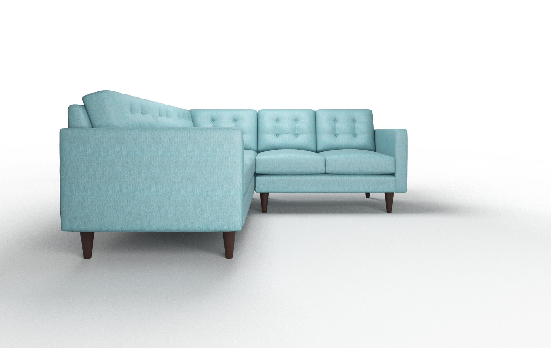 Turin Lana Peacock Sectional espresso legs 2