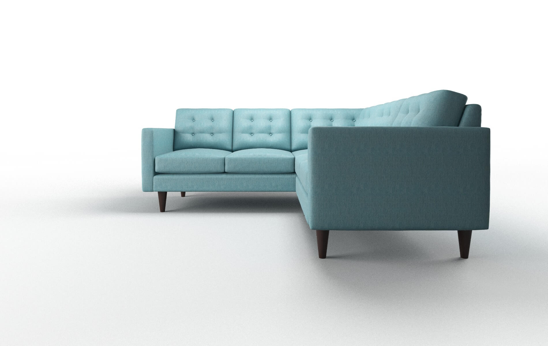 Turin Lana Peacock Sectional espresso legs 5
