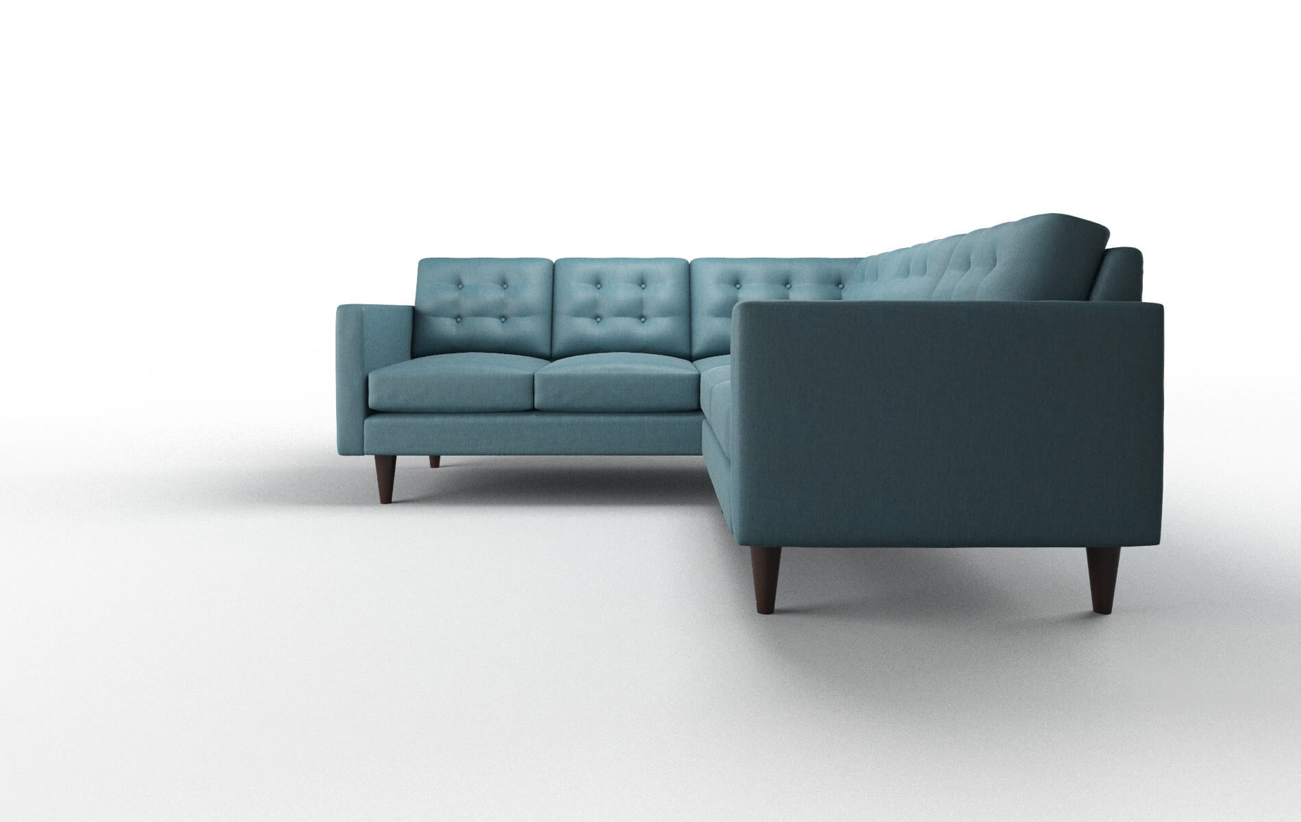 Turin Merit Peacock Sectional espresso legs 5