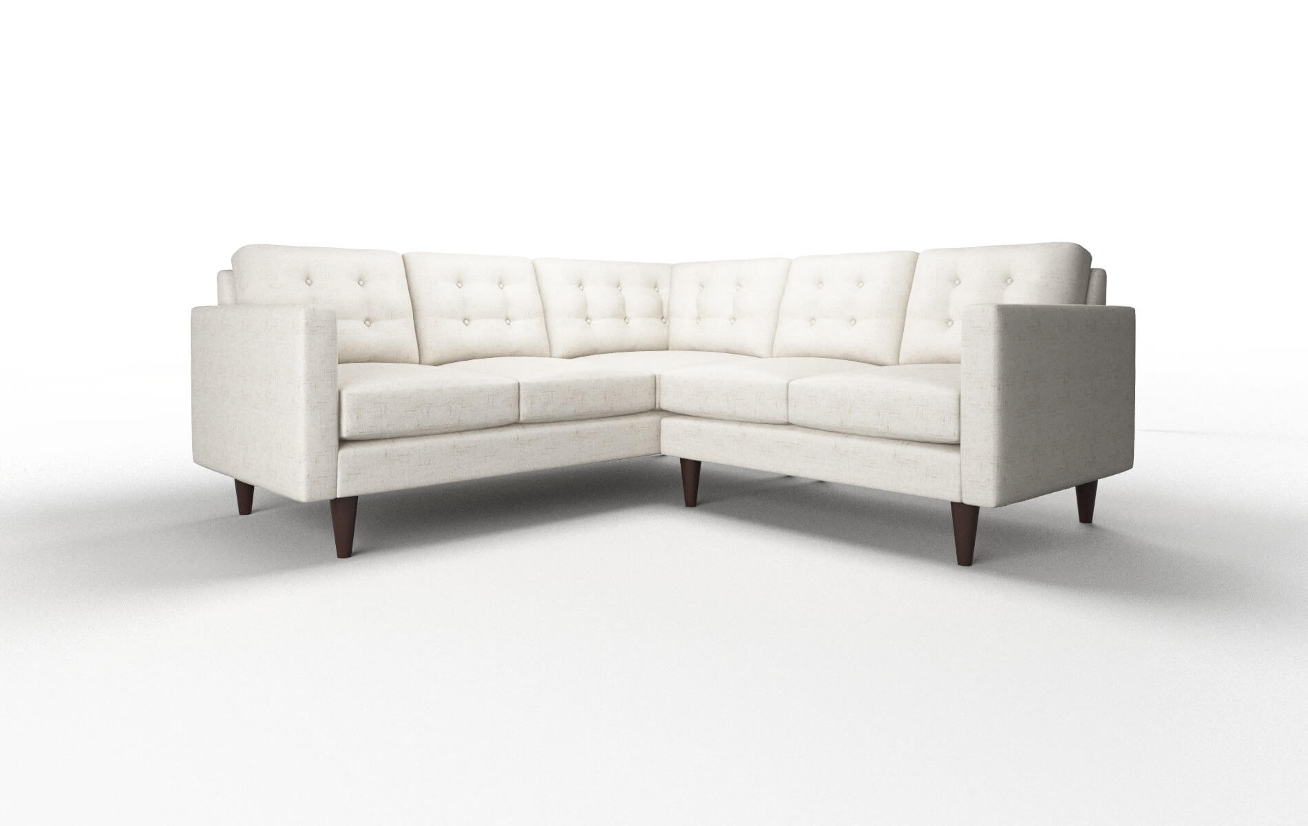 Turin Oceanside Natural Sectional espresso legs