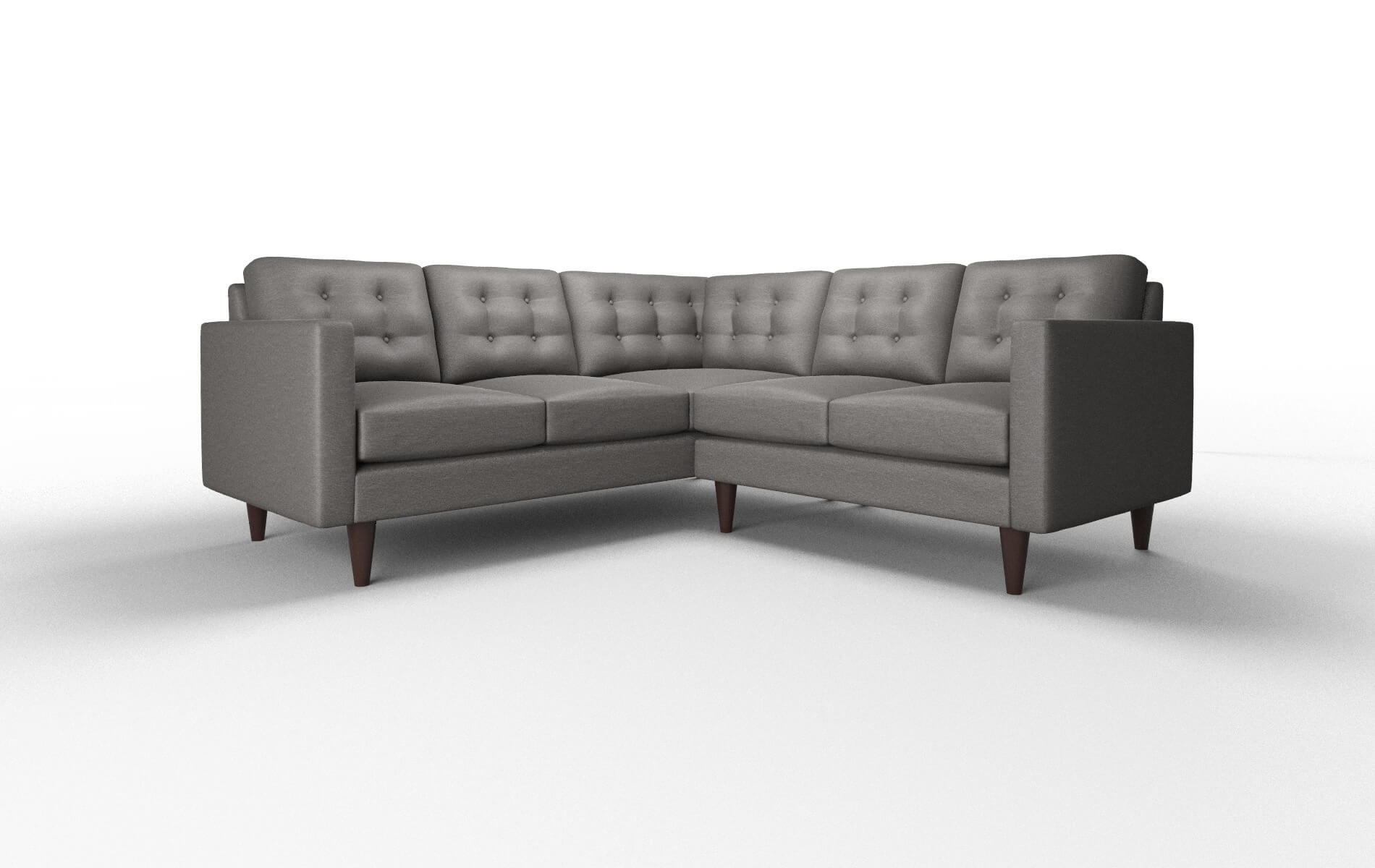 Turin Oscar Grey Sectional espresso legs 1