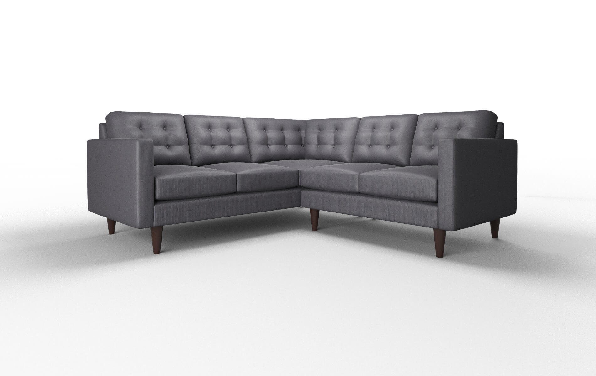 Turin Parker Charcoal Sectional espresso legs 1