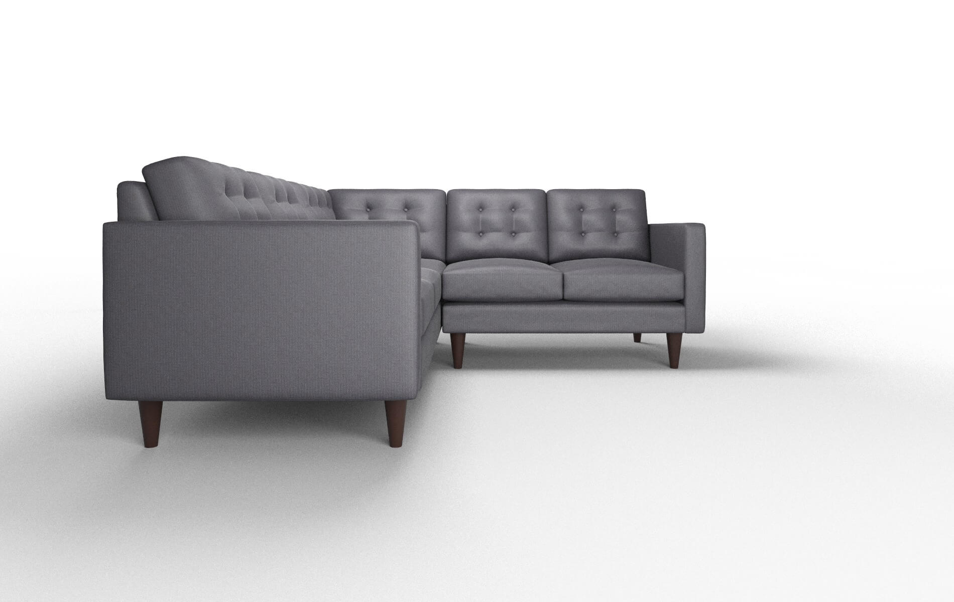 Turin Parker Charcoal Sectional espresso legs 2