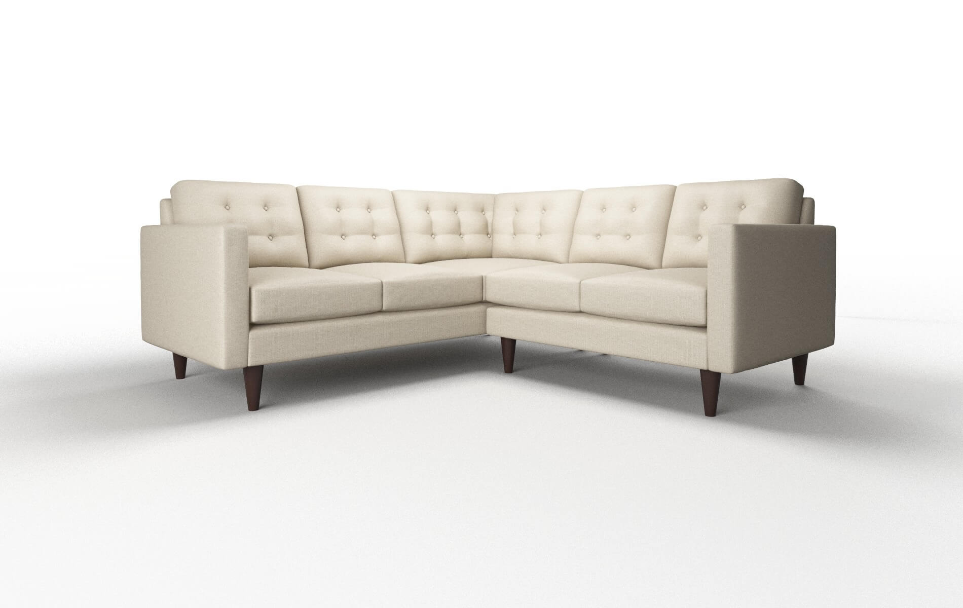 Turin Parker linen Sectional Espresso Legs  1