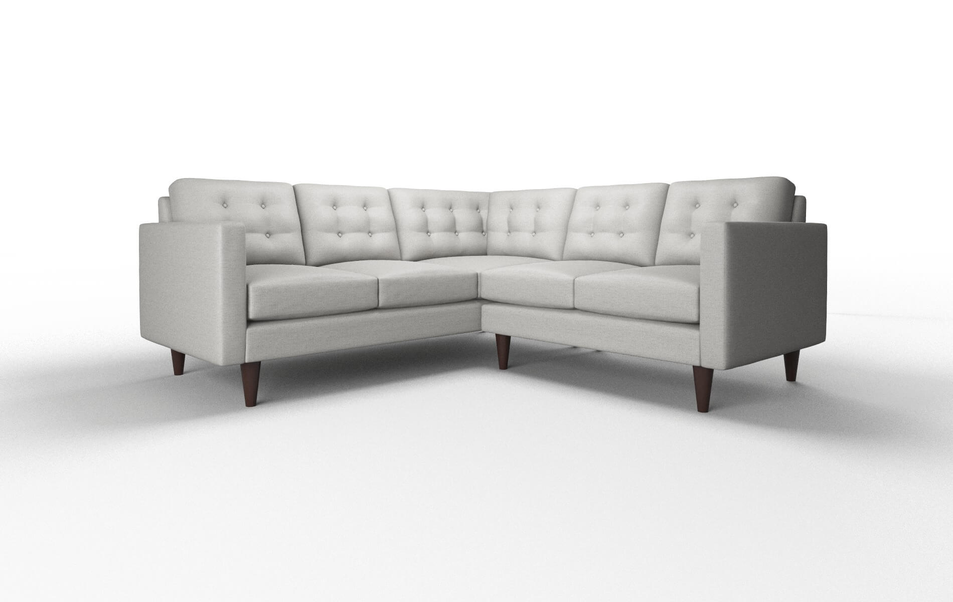 Turin Parker Silver Sectional espresso legs