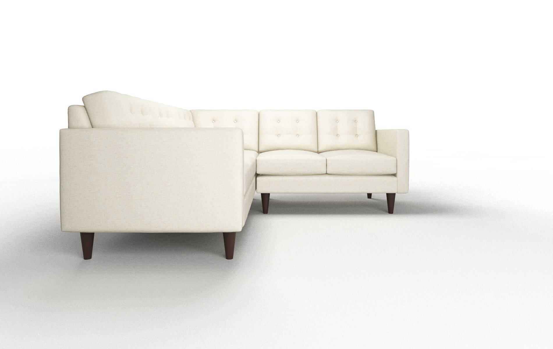 Turin Phoenix Ivory Sectional espresso legs 2