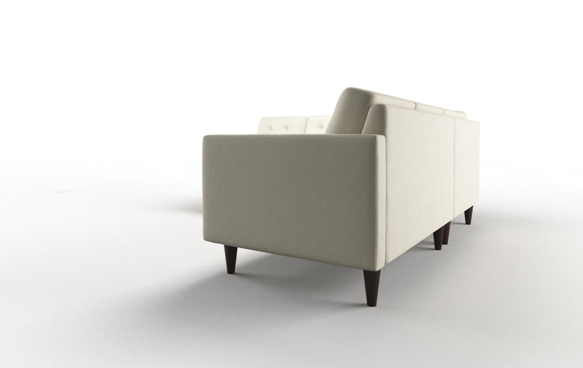 Turin Phoenix Ivory Sectional espresso legs 4
