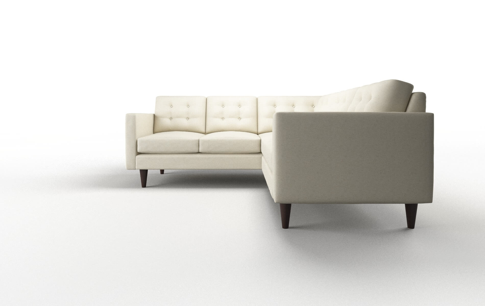 Turin Phoenix Ivory Sectional espresso legs 5