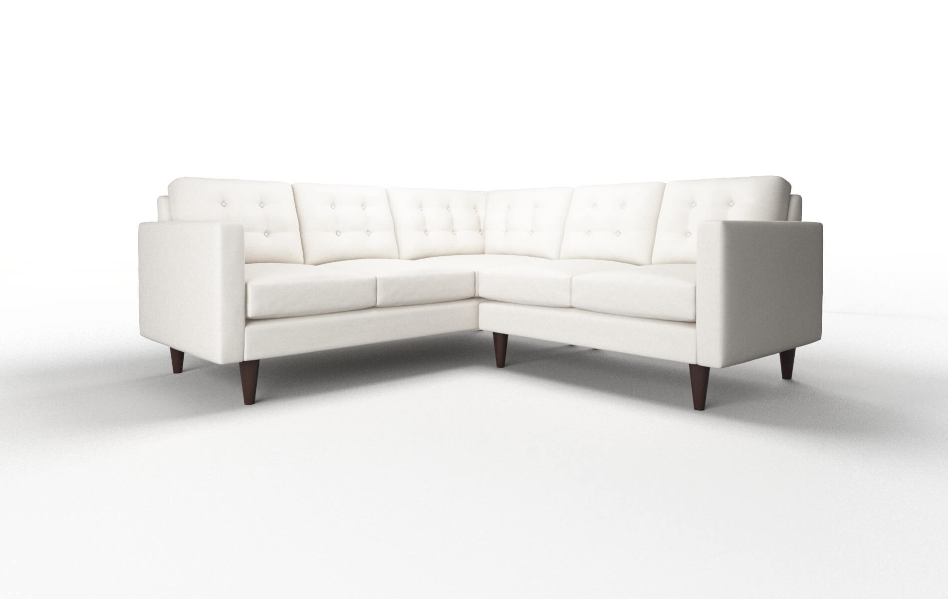 Turin Venice Eggshell Sectional espresso legs 1