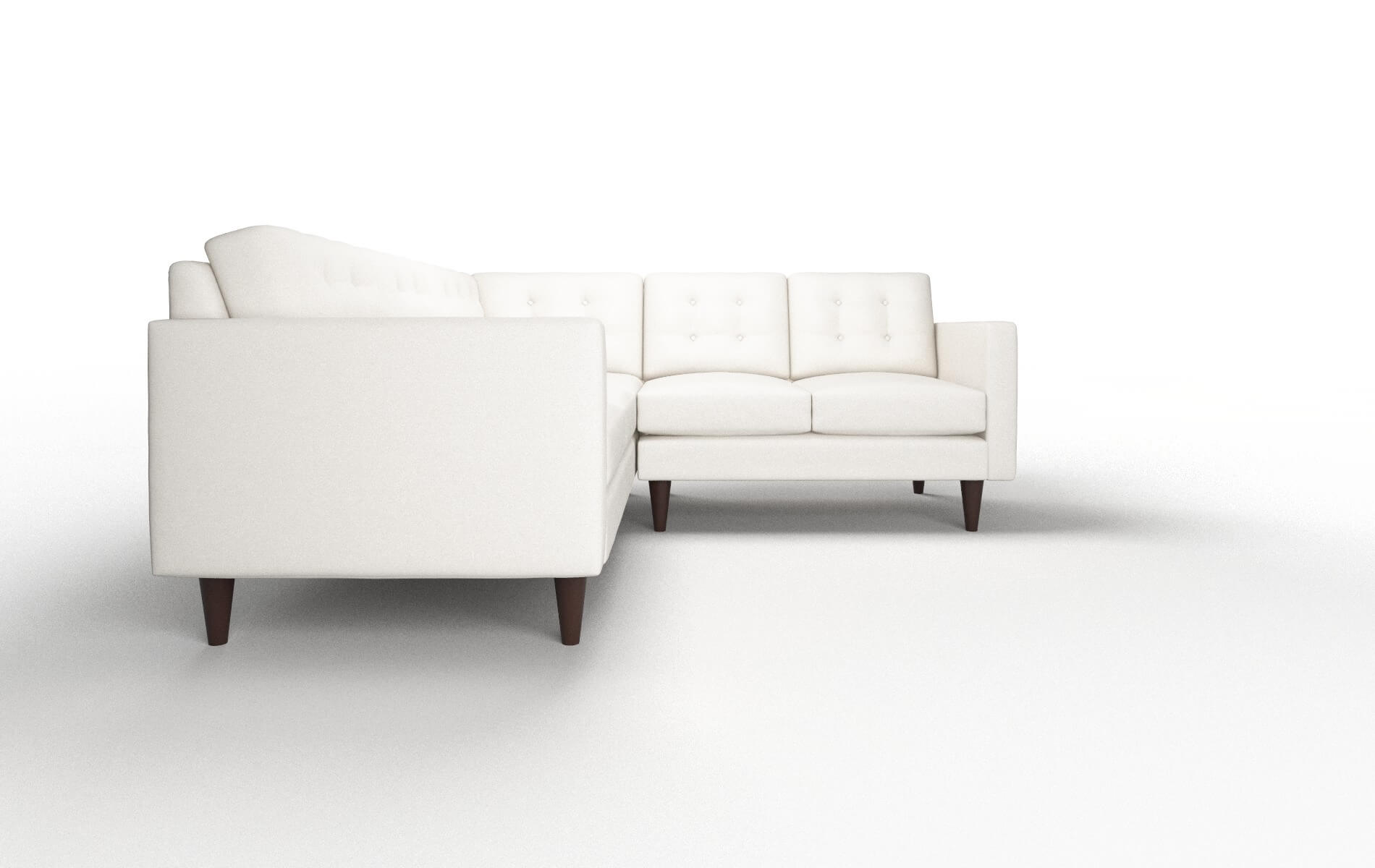 Turin Venice Eggshell Sectional espresso legs 2