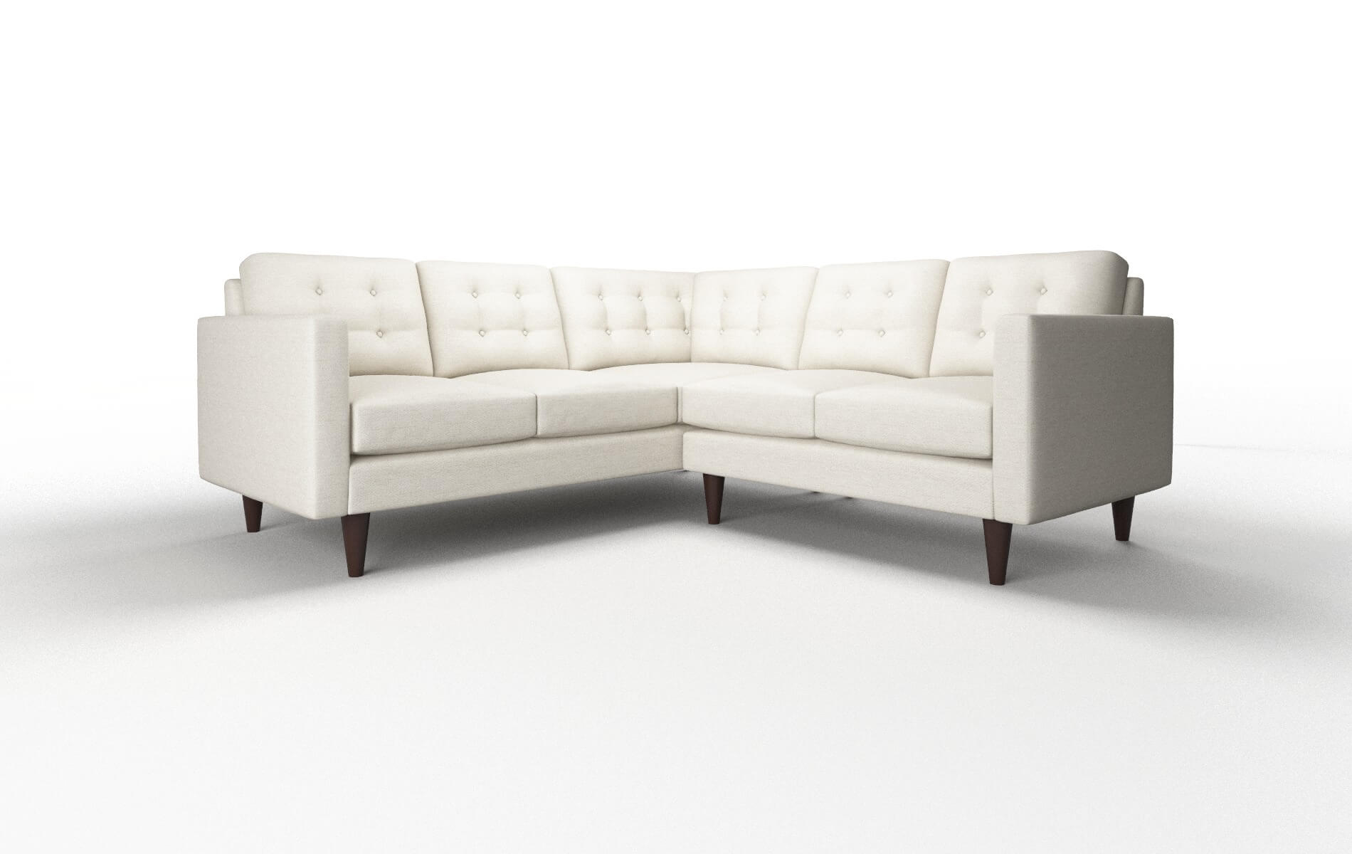 Turin Venus Cream Sectional espresso legs 1