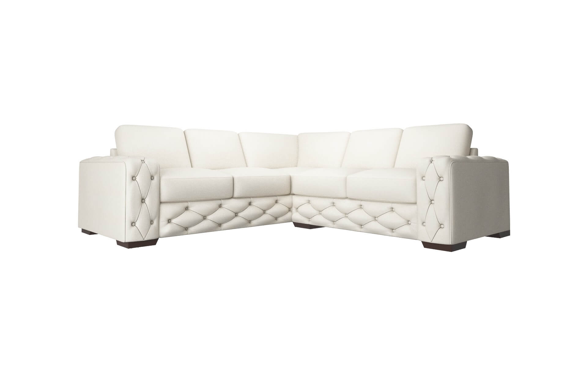 Windsor Bungalow Ivory Sectional espresso legs 1