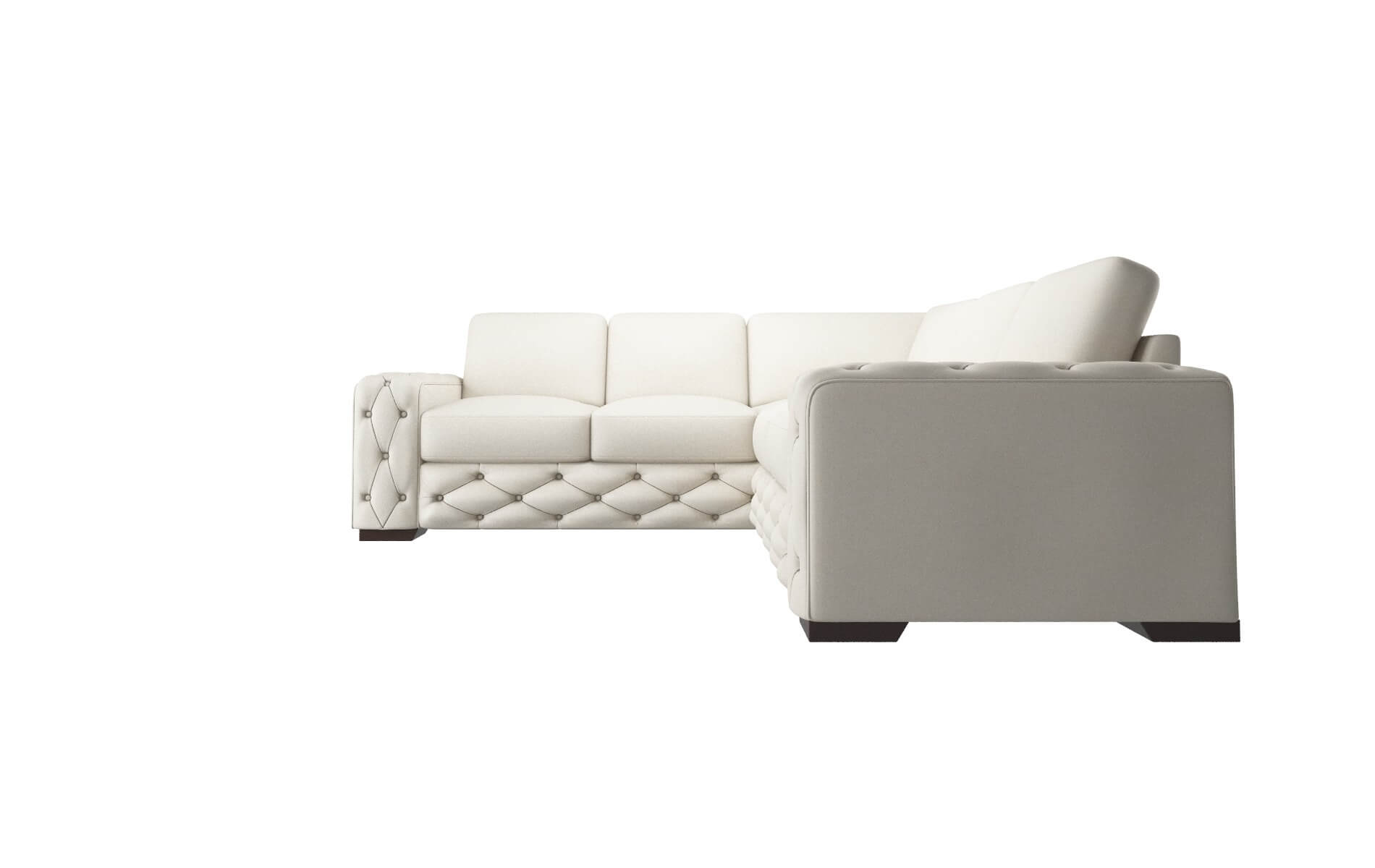 Windsor Bungalow Ivory Sectional espresso legs 5