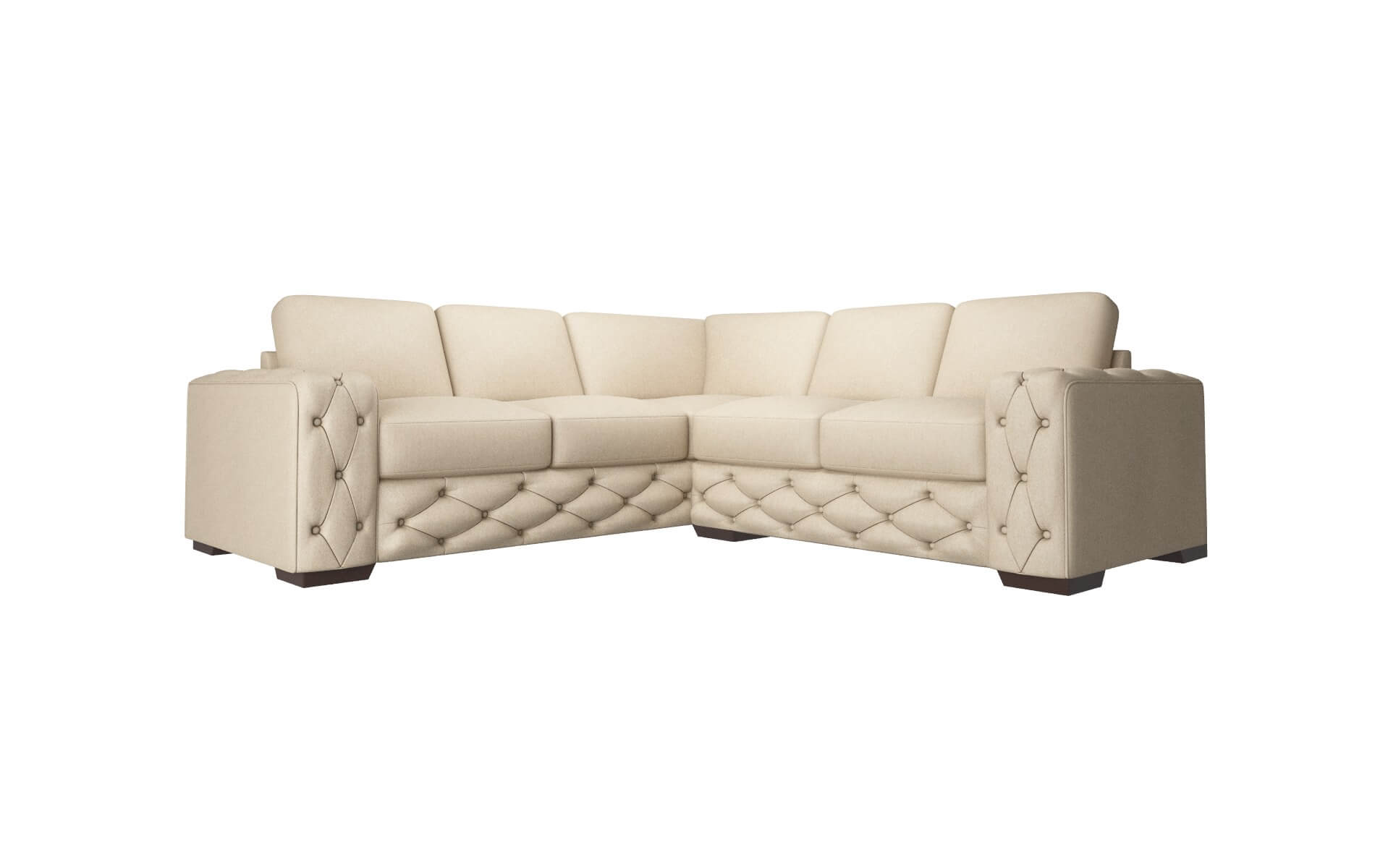 Windsor Cosmo Fawn Sectional espresso legs